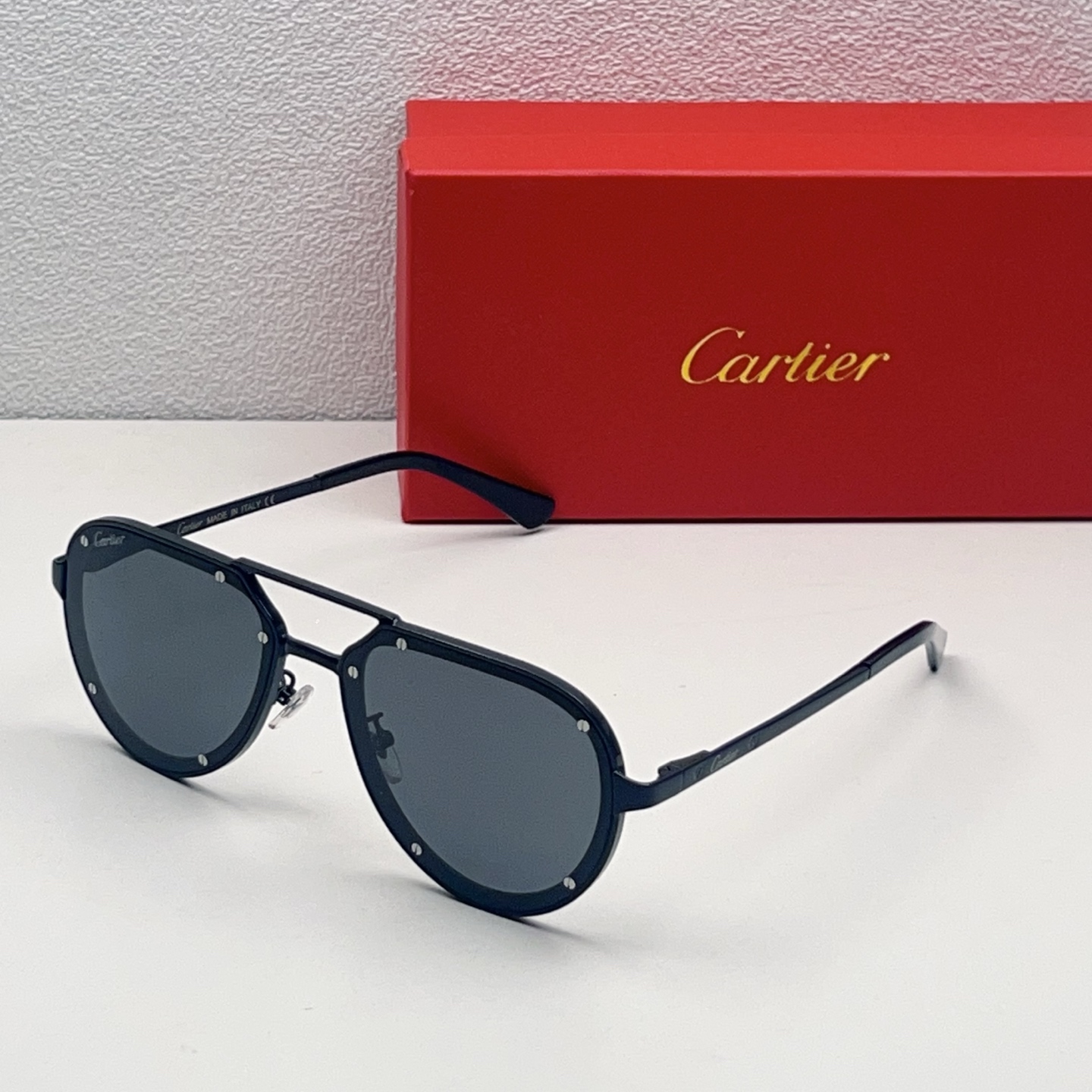 Cartier Sunglasses Metal Round Frame Double Bridge