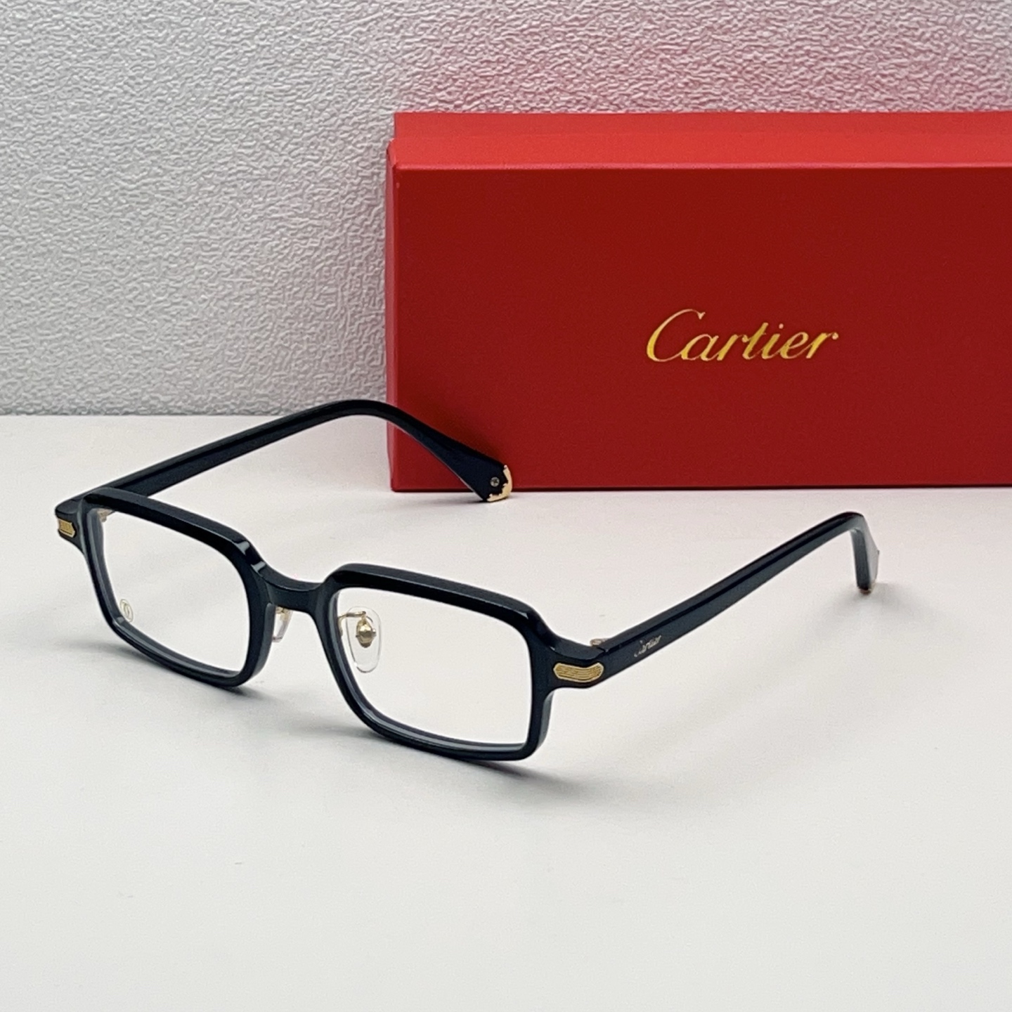 Cartier Eyewear Acetate Rectangular Black Frame
