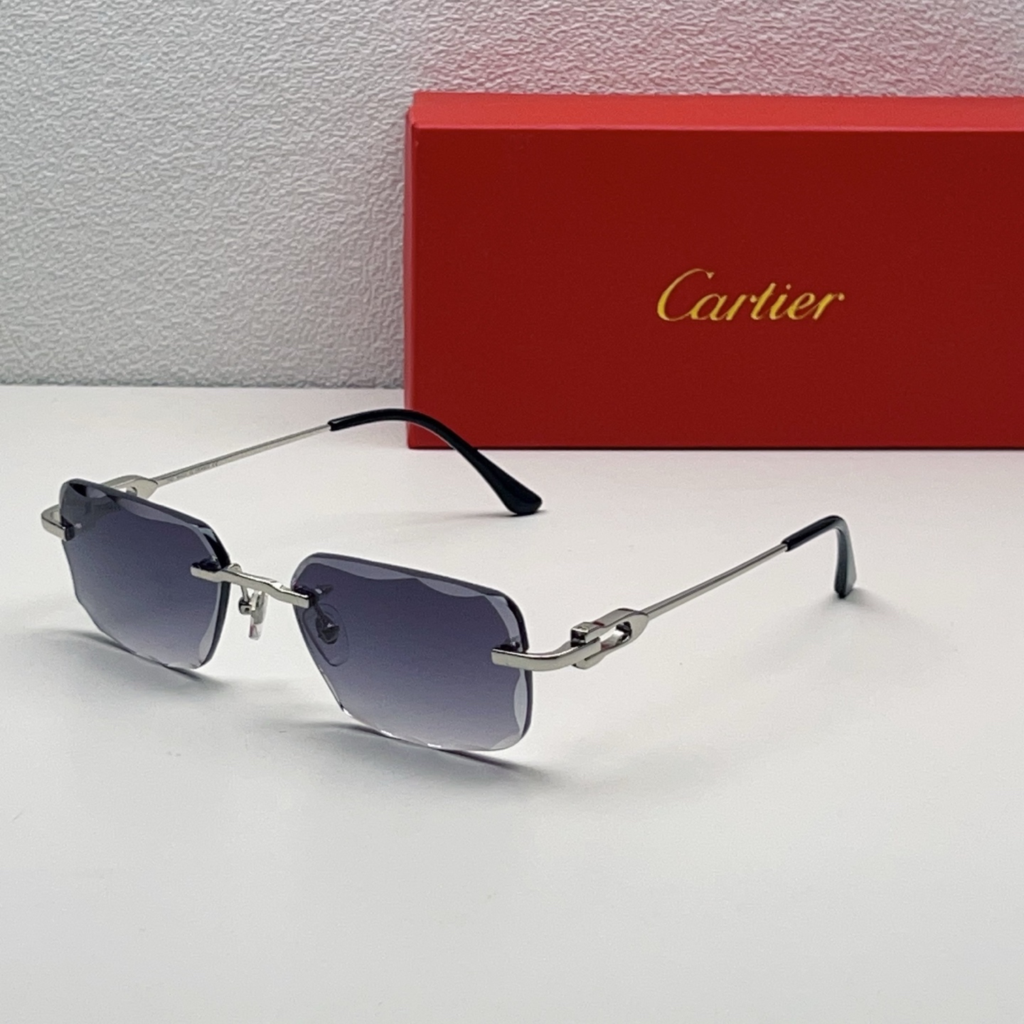 Cartier Rimless Metal Square Sunglasses