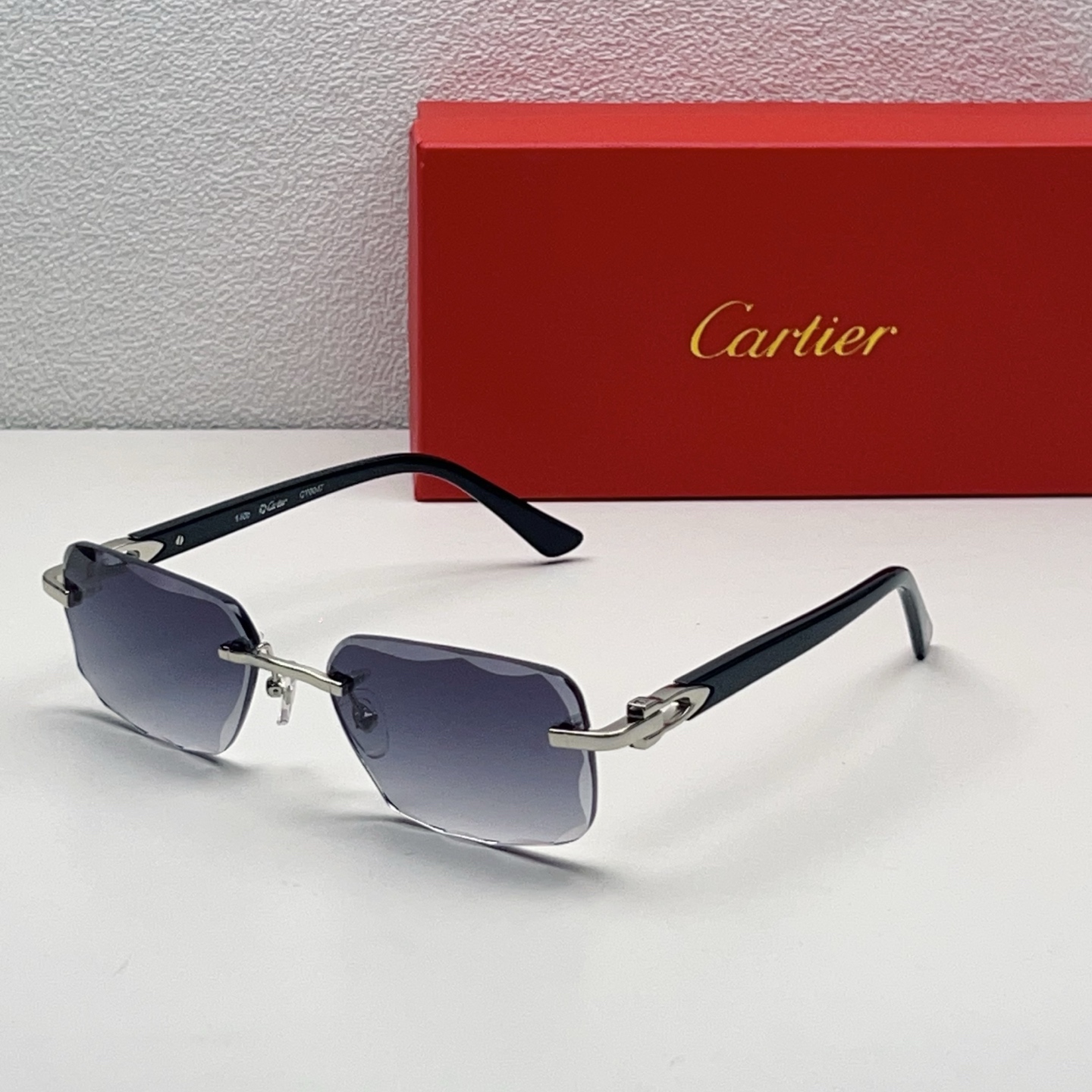 Cartier Rimless Sunglasses Metal Black