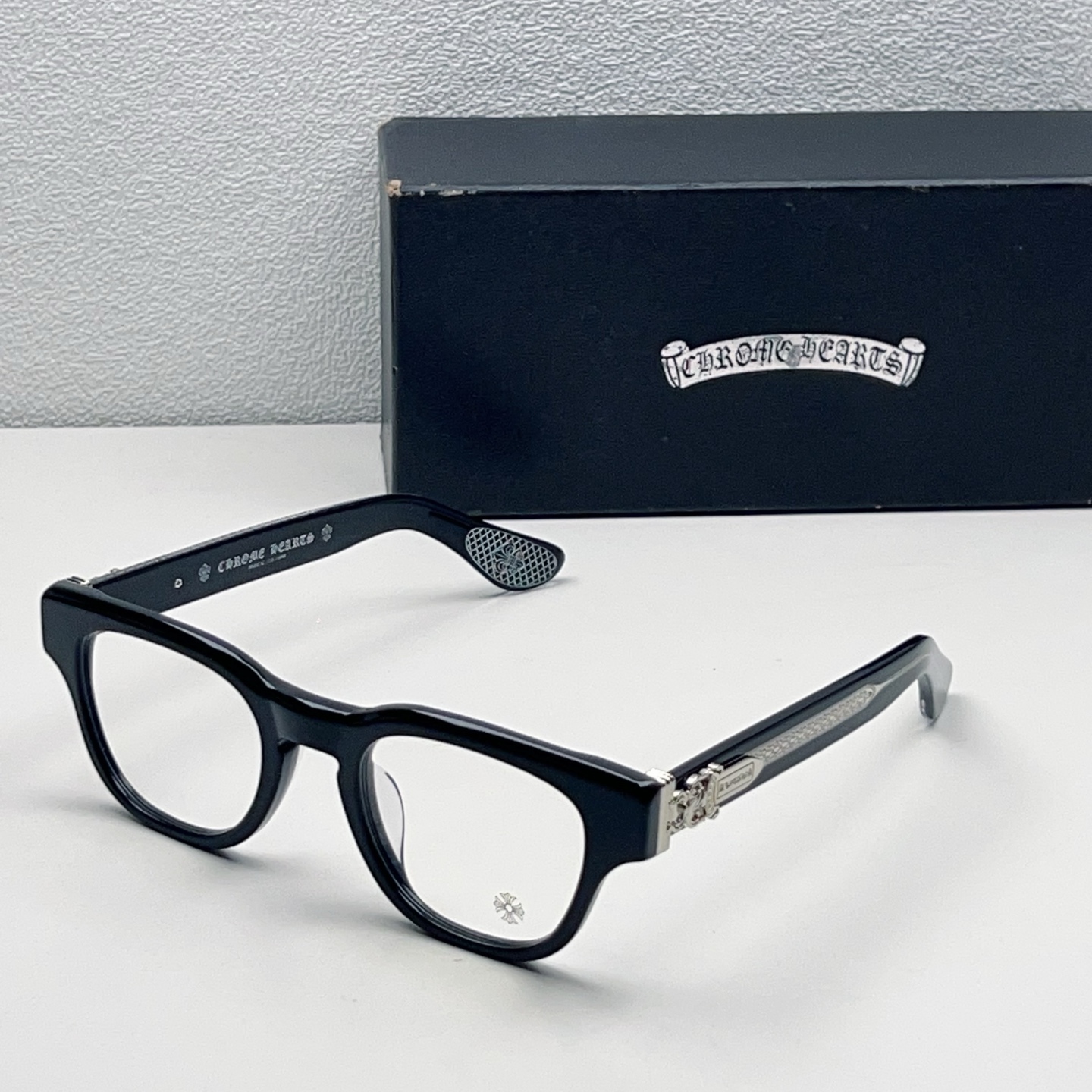 Chrome Hearts Acetate Black Frame Glasses
