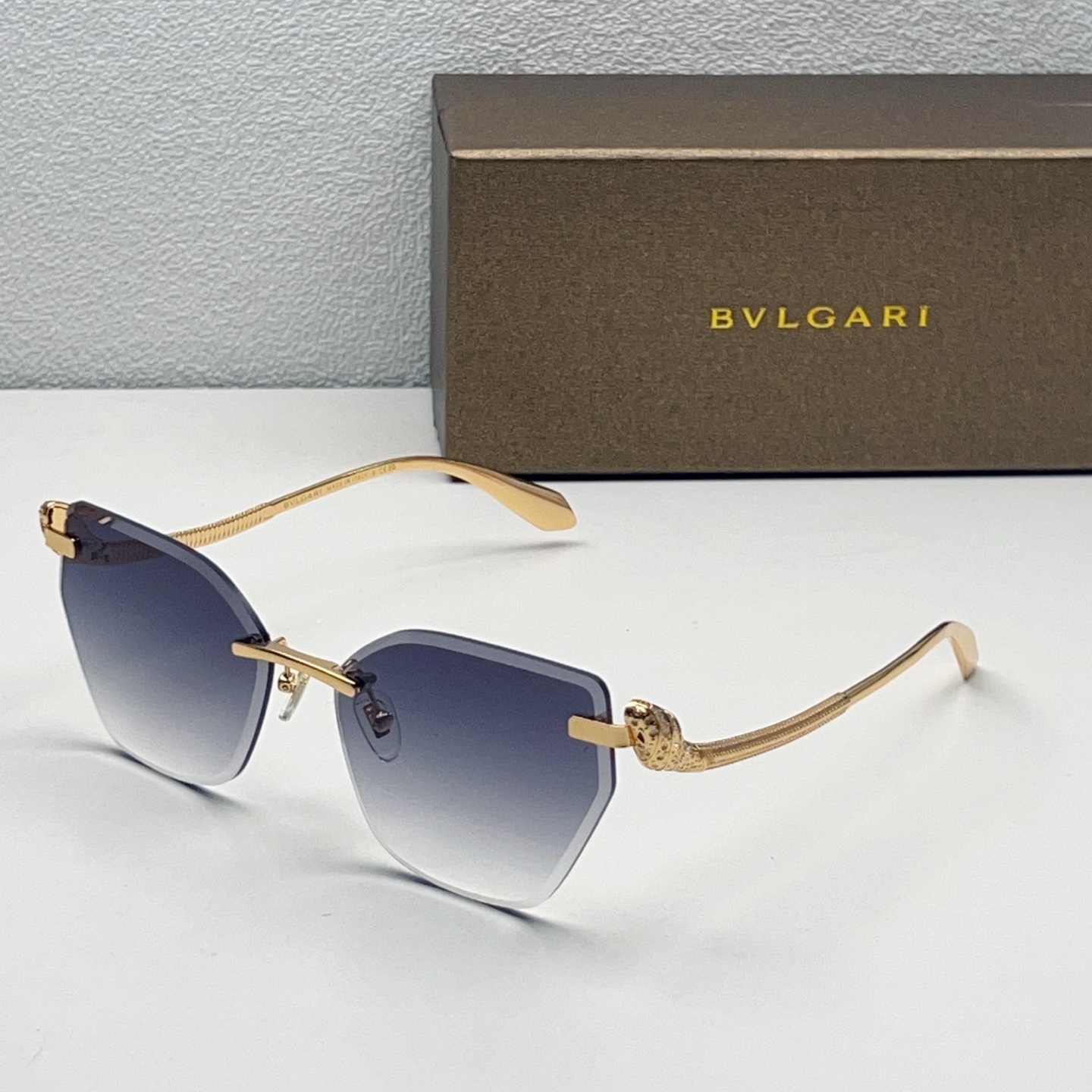 BVLGARI BVLGARI BV1428LU Rimless Metal Sunglasses