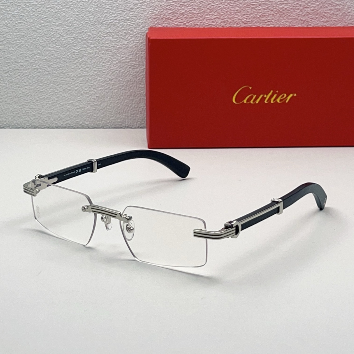 Cartier Rimless Metal Rectangular Glasses