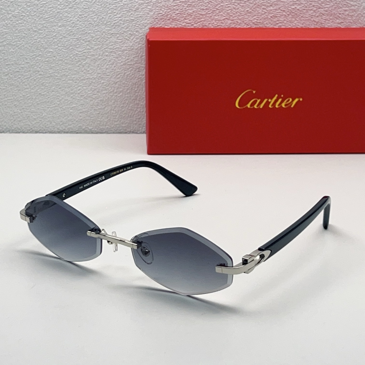 Cartier Rimless Metal Polygon Sunglasses