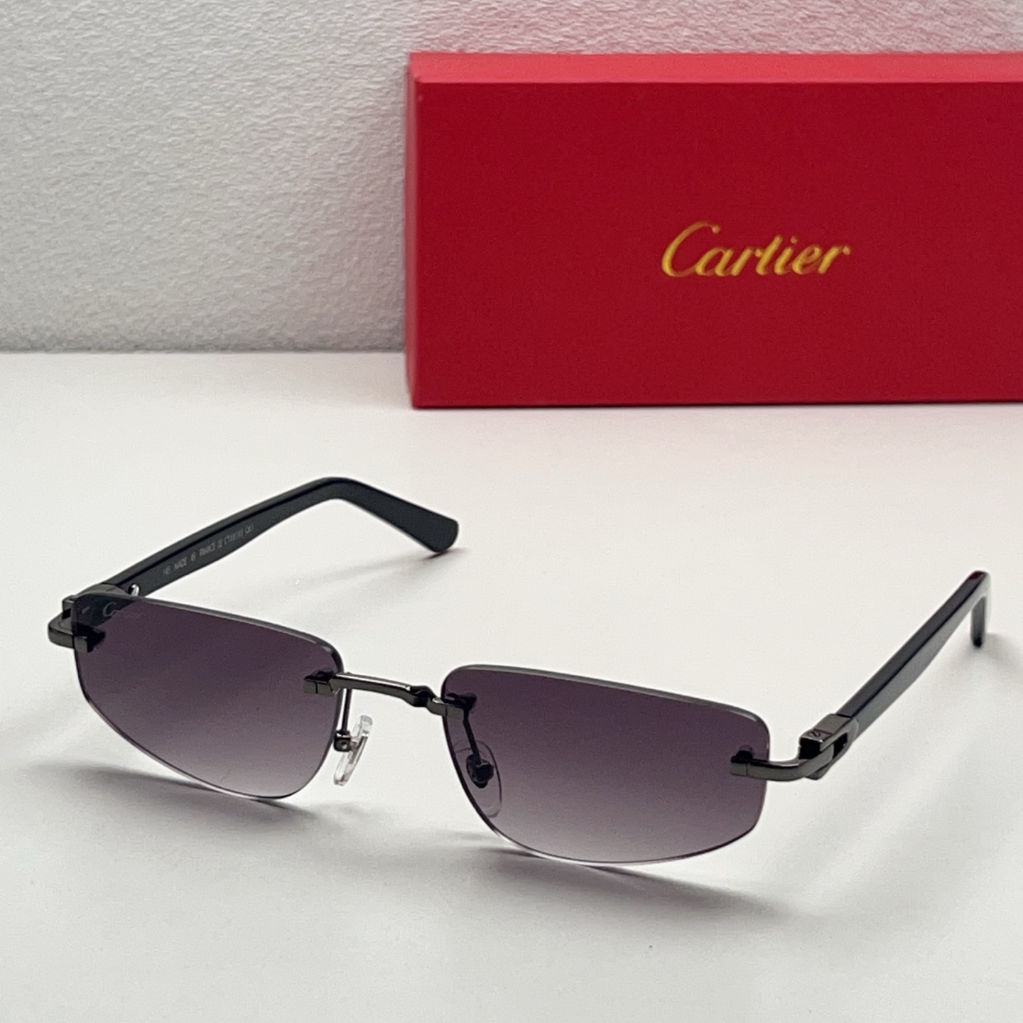Cartier Sunglasses Metal Rimless Rectangular
