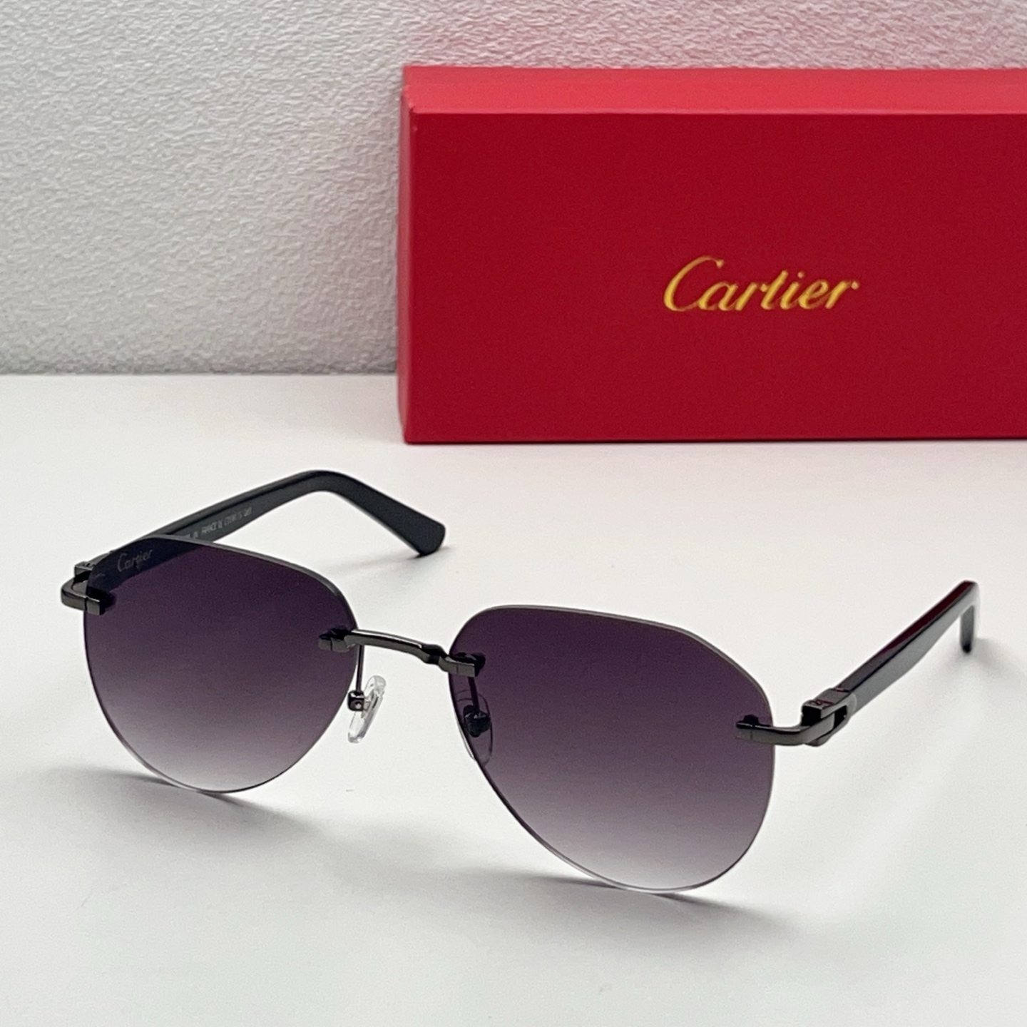 Cartier Sunglasses Rimless Metal Polygon