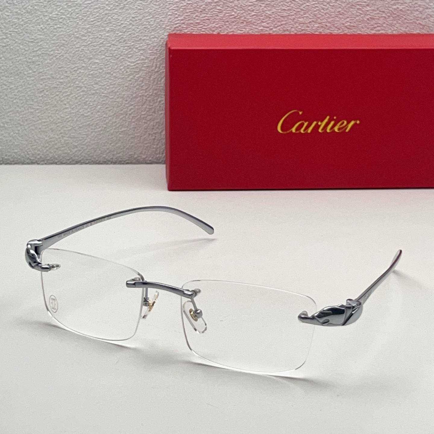Cartier Rimless Metal Rectangular Glasses