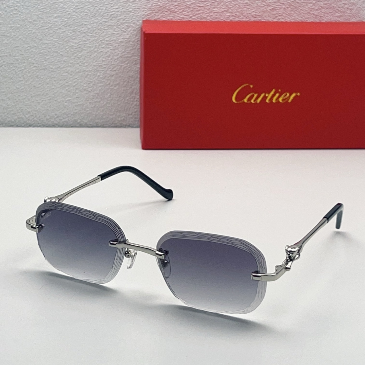Cartier Rimless Metal Square Sunglasses