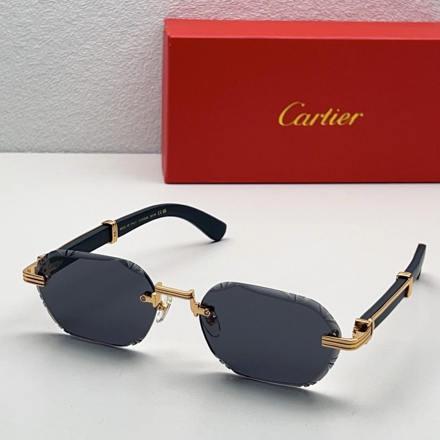 Cartier Sunglasses Rimless Metal Black