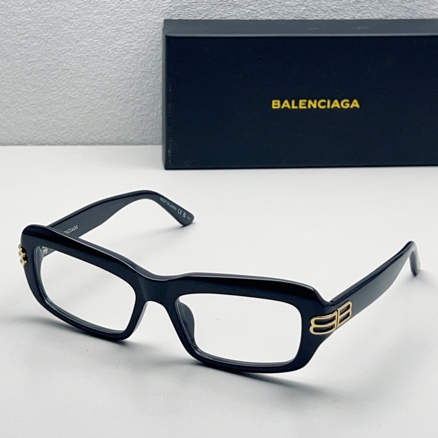 Balenciaga Optical Glasses Black Acetate Rectangular Frame