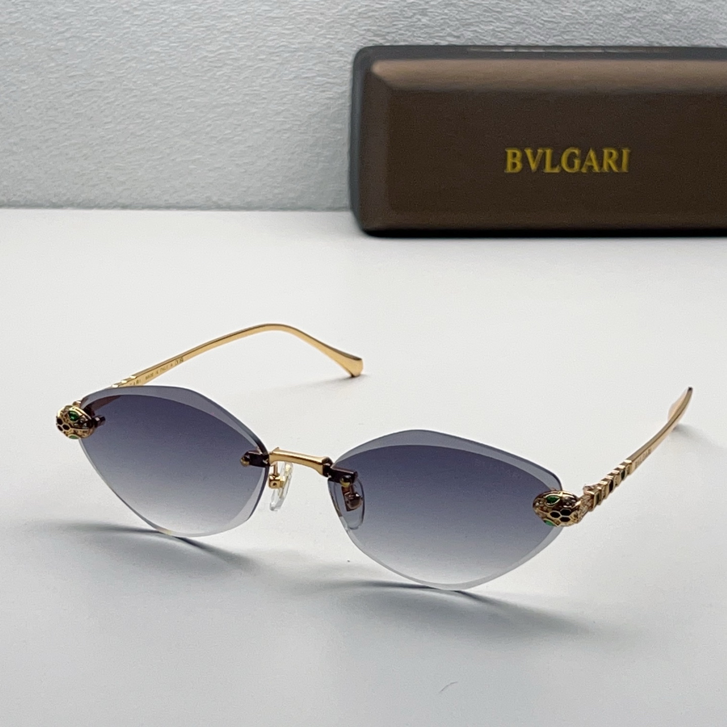 BVLGARI очки без оправы металлические кошачий глаз