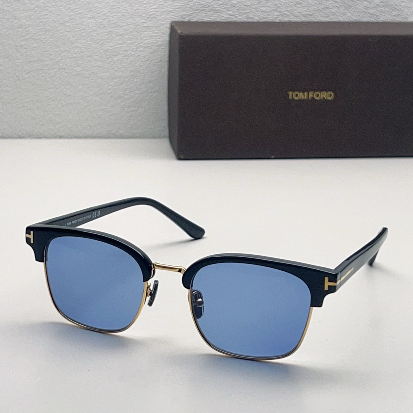 TOM FORD Sunglasses Acetate Metal Browline Frame