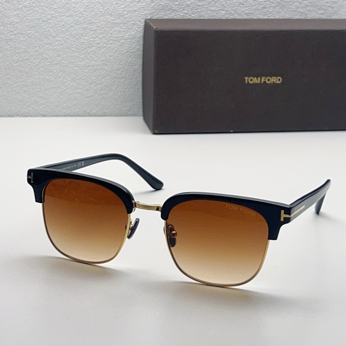 TOM FORD Sunglasses Acetate Metal Browline Frame