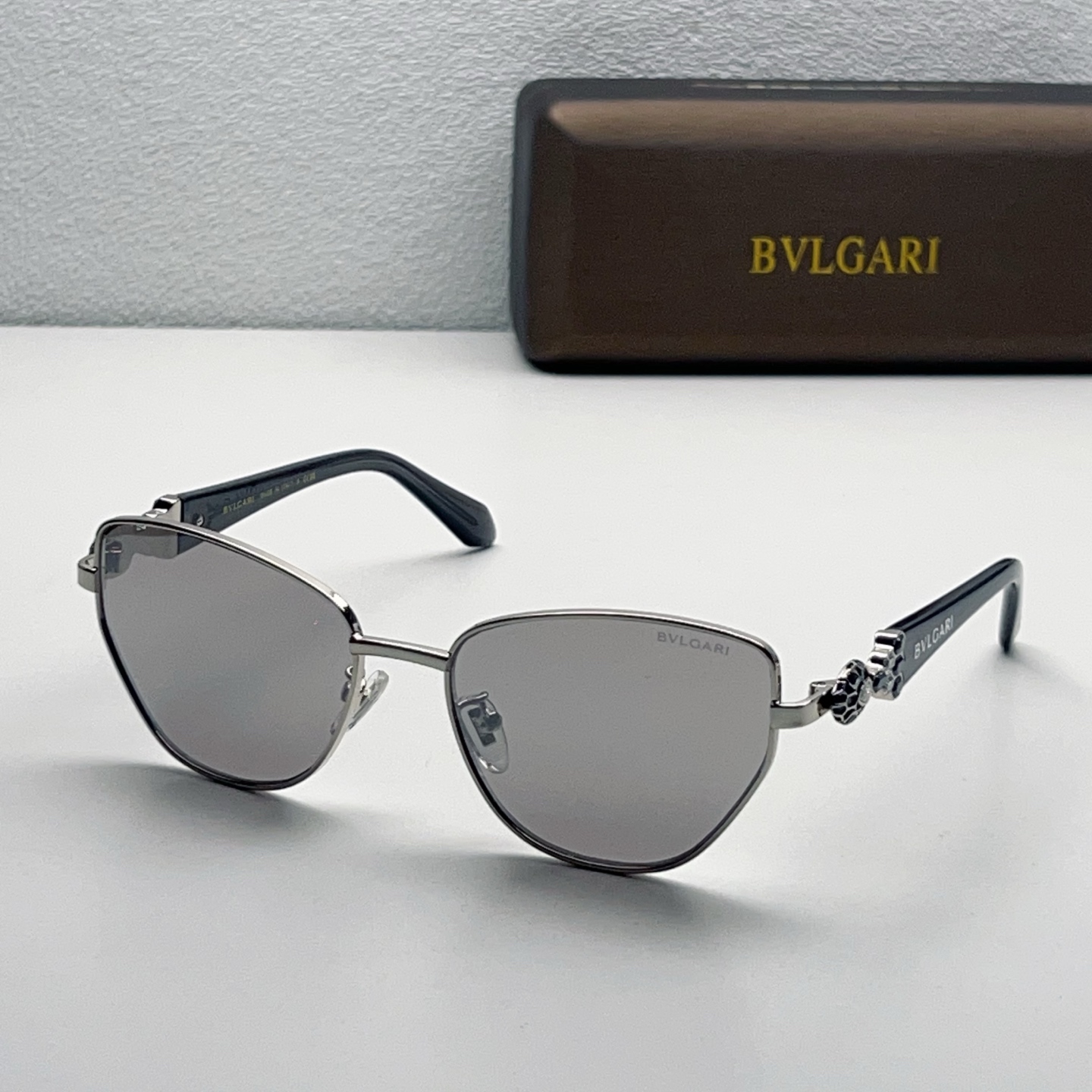 BVLGARI Sunglasses Metal Cat Eye Gradient Lenses