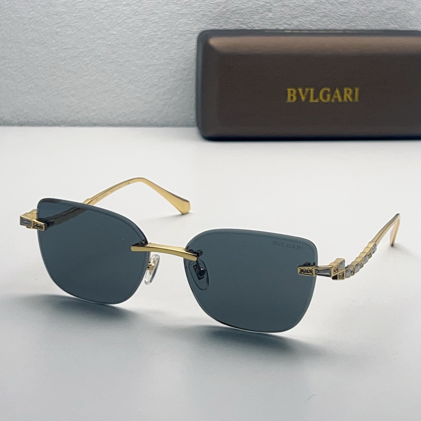 BVLGARI Sunglasses Rimless Metal Square
