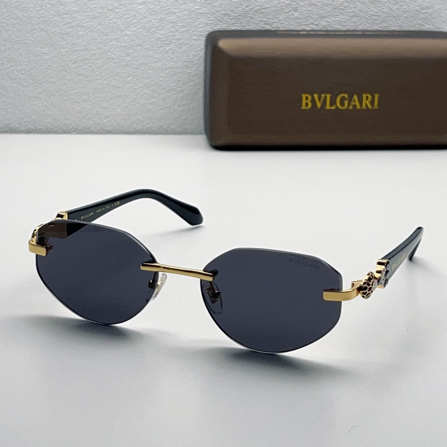 BVLGARI Eyewear BV1807LU Metal Rimless Geometric