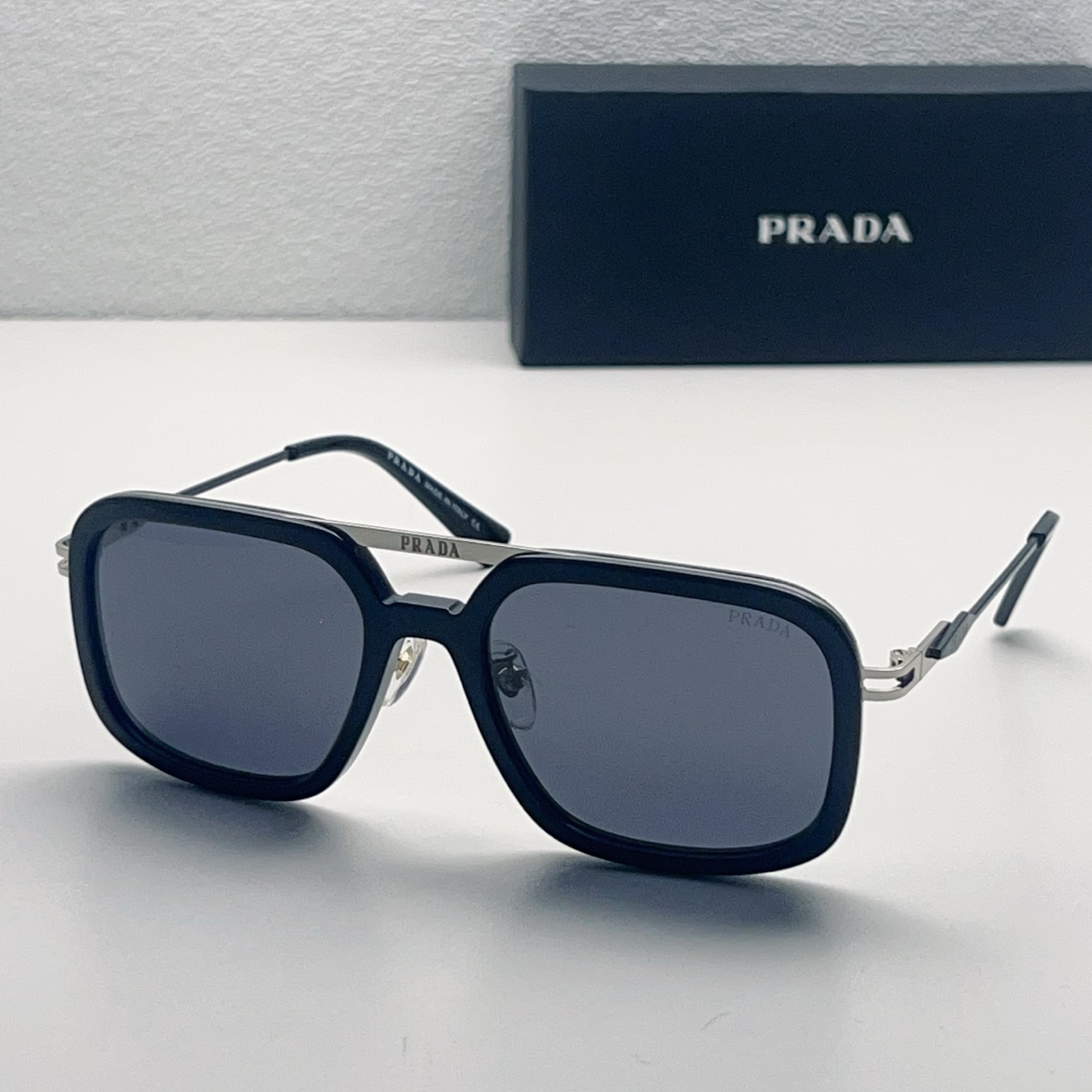 PRADA Sunglasses Acetate Metal Square Frame
