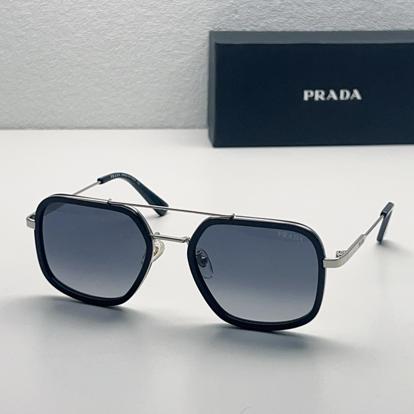 PRADA Sunglasses Metal Square Frame Gradient