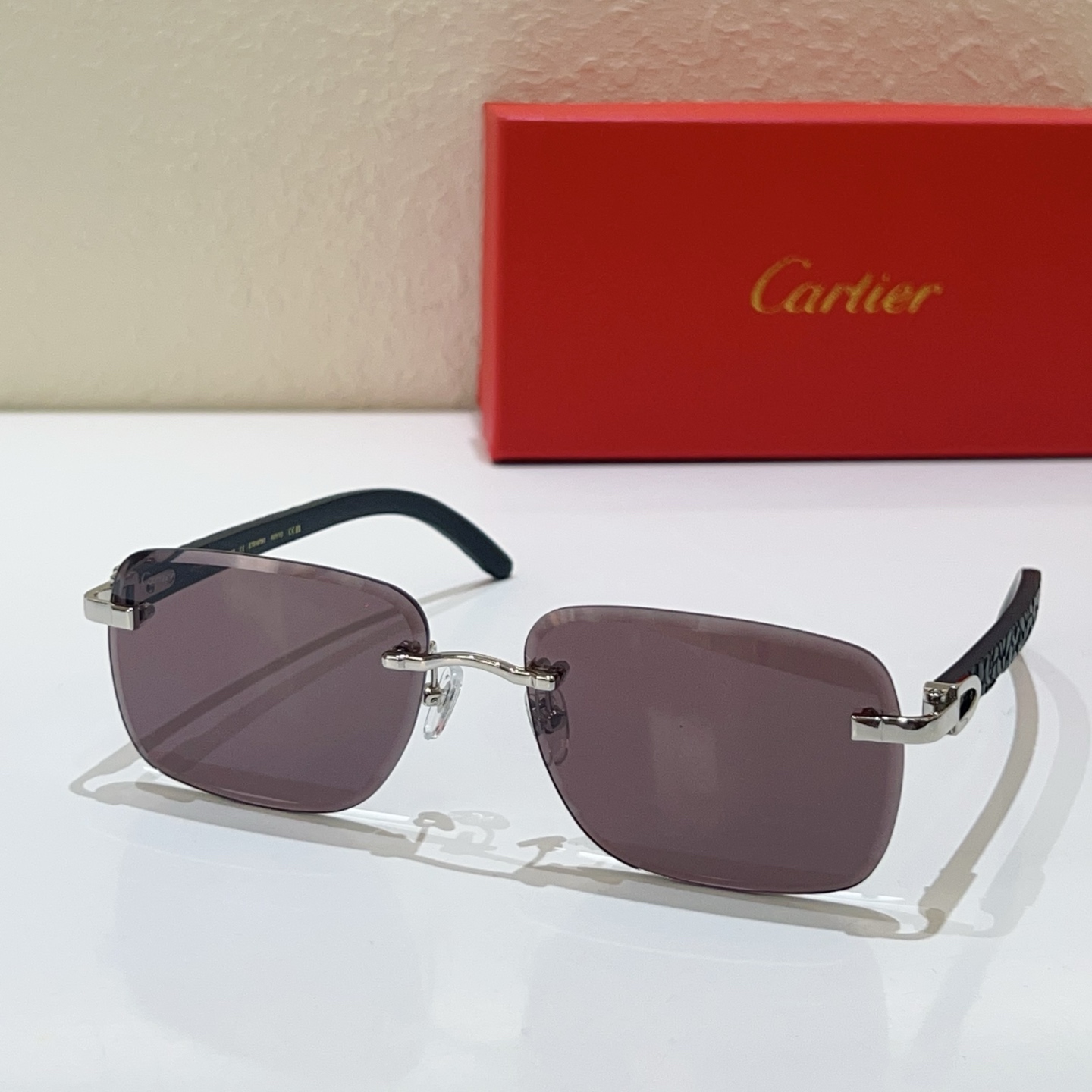 Cartier Rimless Sunglasses Metal Black