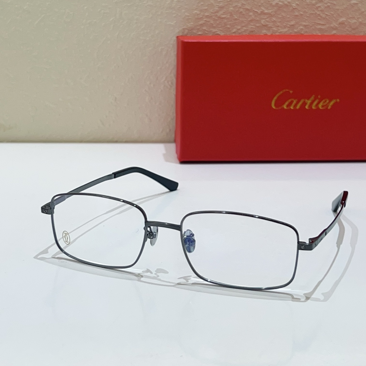 Cartier Eyewear Titanium Rectangular Semi-Rimless