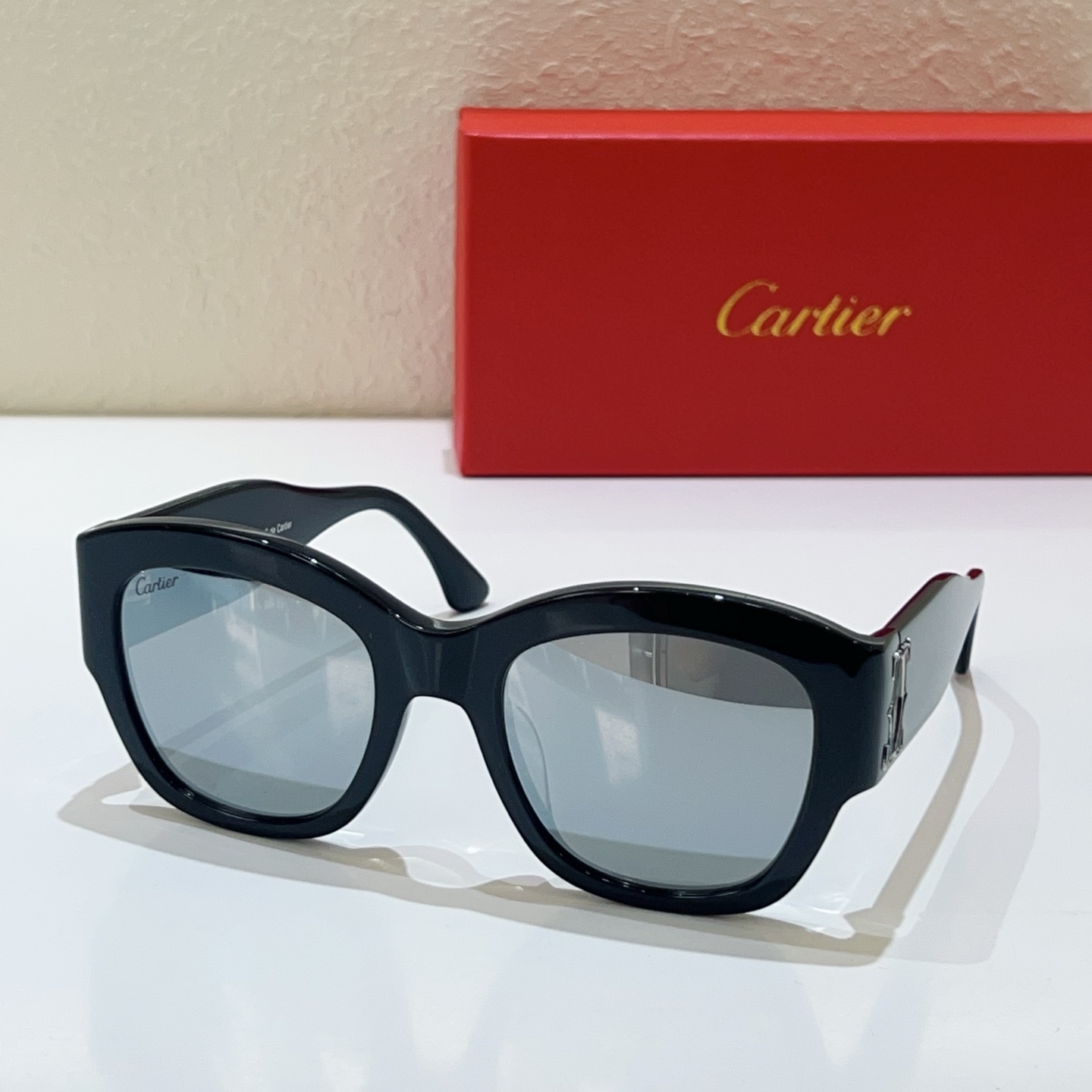 Cartier Sunglasses Acetate Black Classic Style