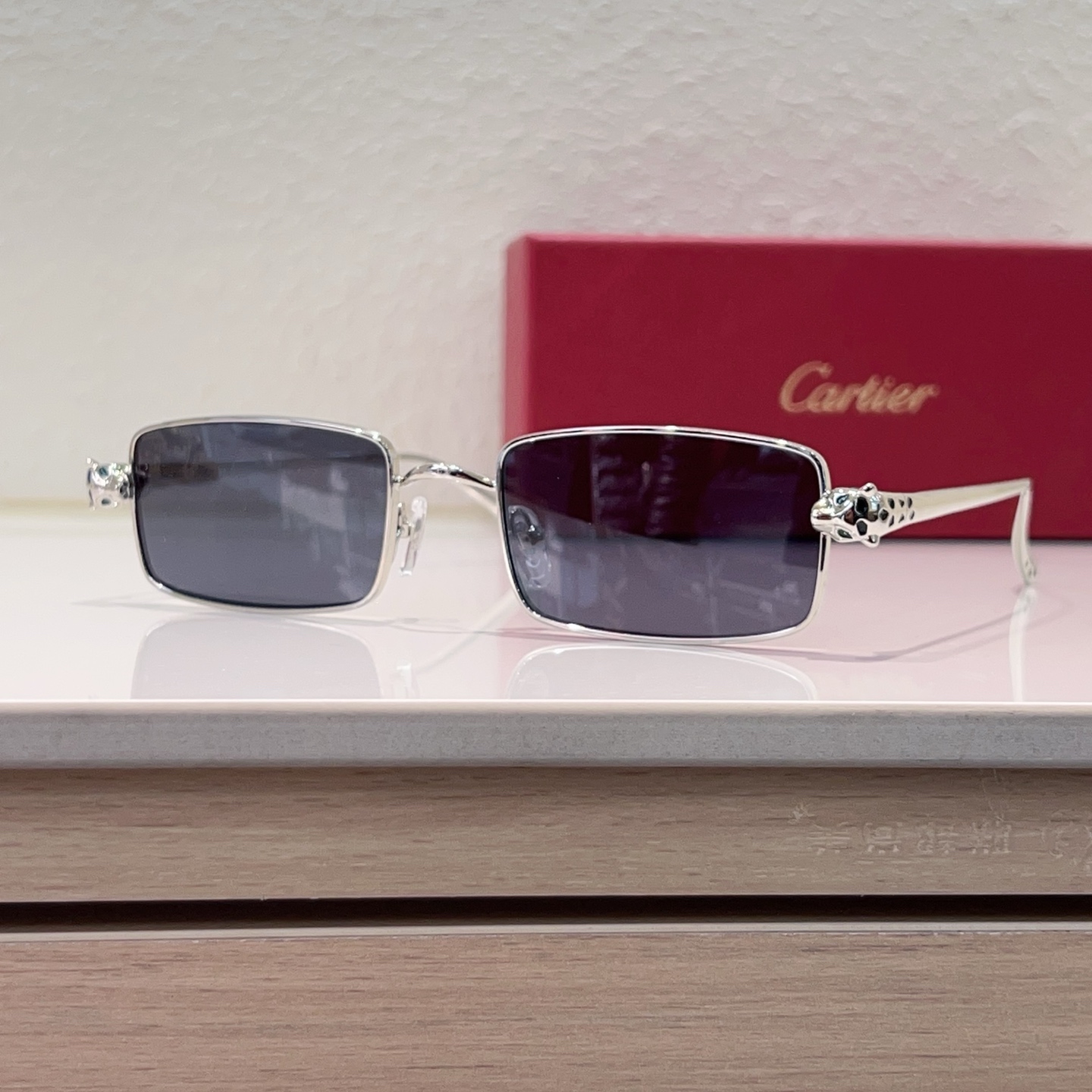Cartier Sunglasses Metal Rectangular Panther Head