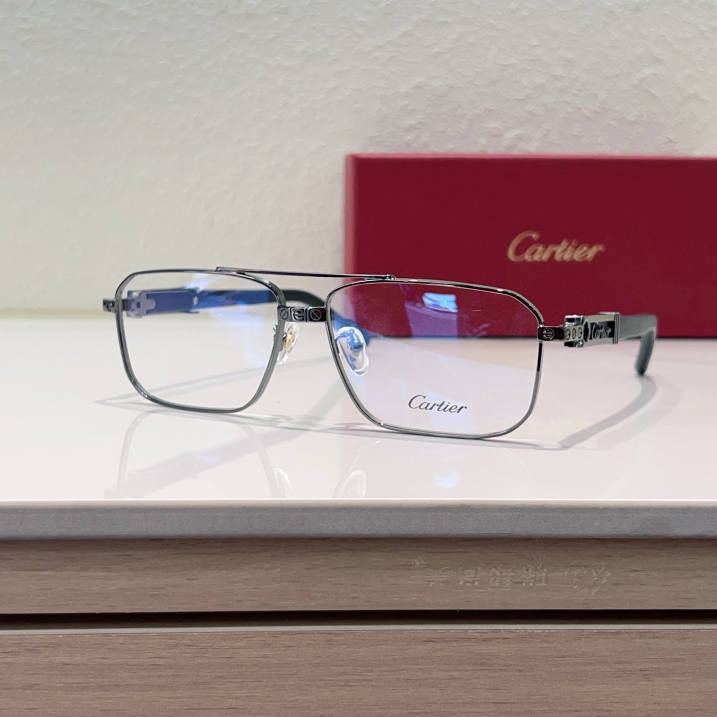 Cartier Eyewear Rectangular Metal Semi-Rimless