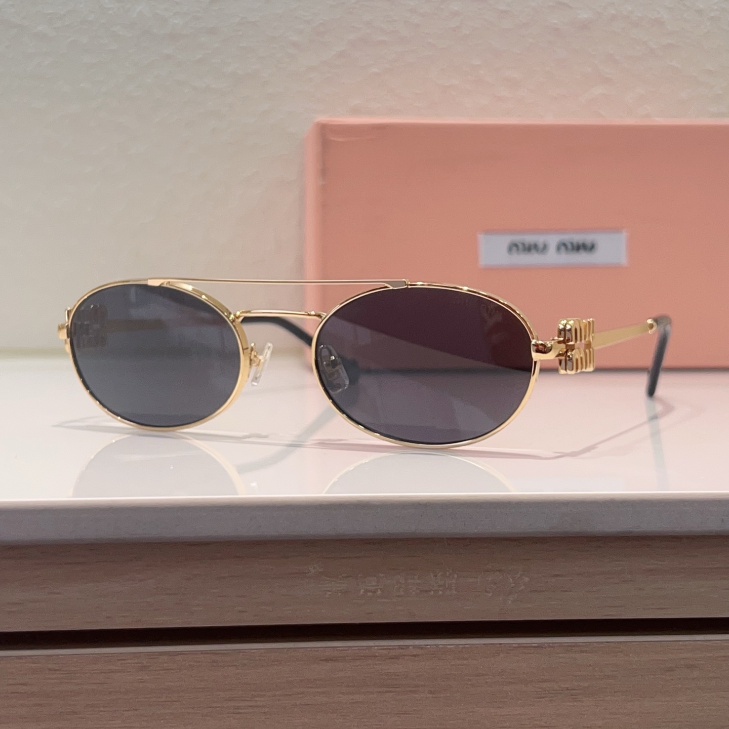 MIUMIU Sunglasses Metal Oval Double Bridge