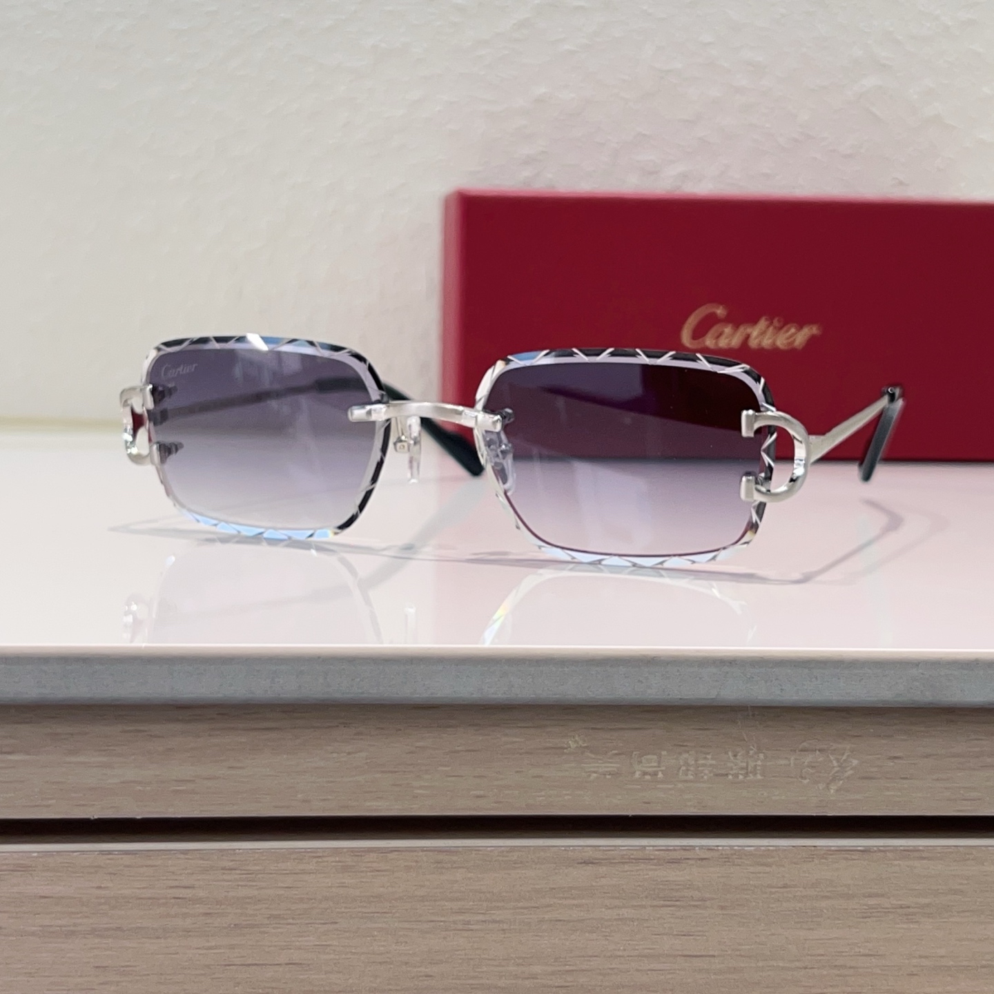 Cartier Rimless Sunglasses Metal Square CT0910S