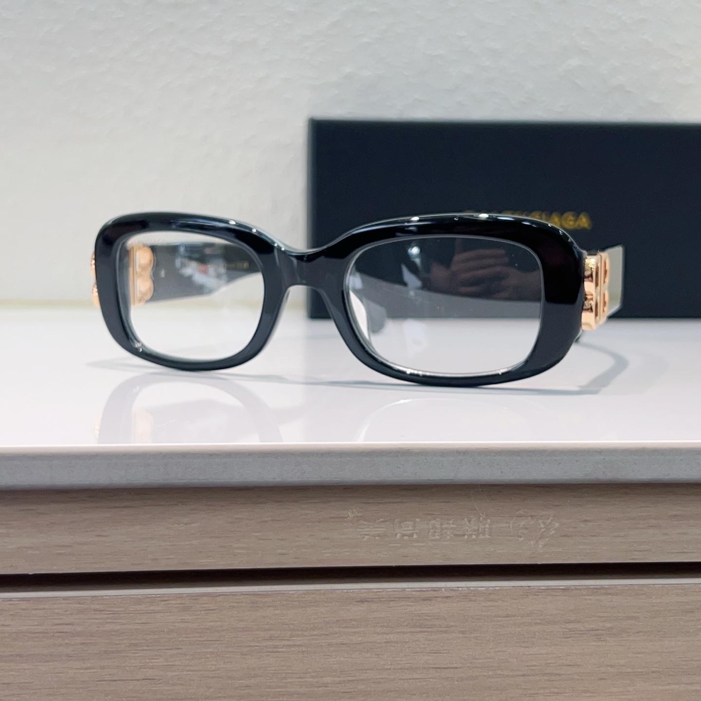 Balenciaga Eyewear Acetate Rectangular Black Frame
