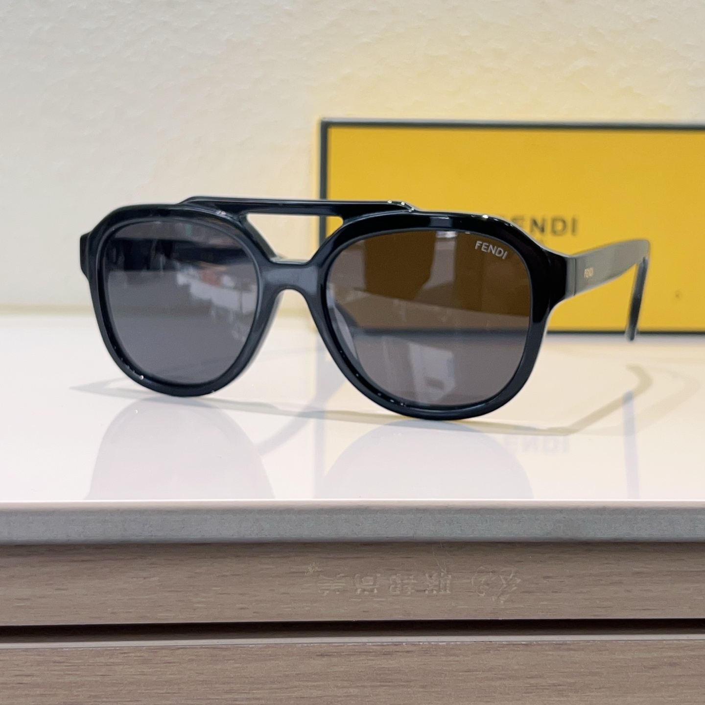 FENDI Sunglasses Acetate Black Double Bridge