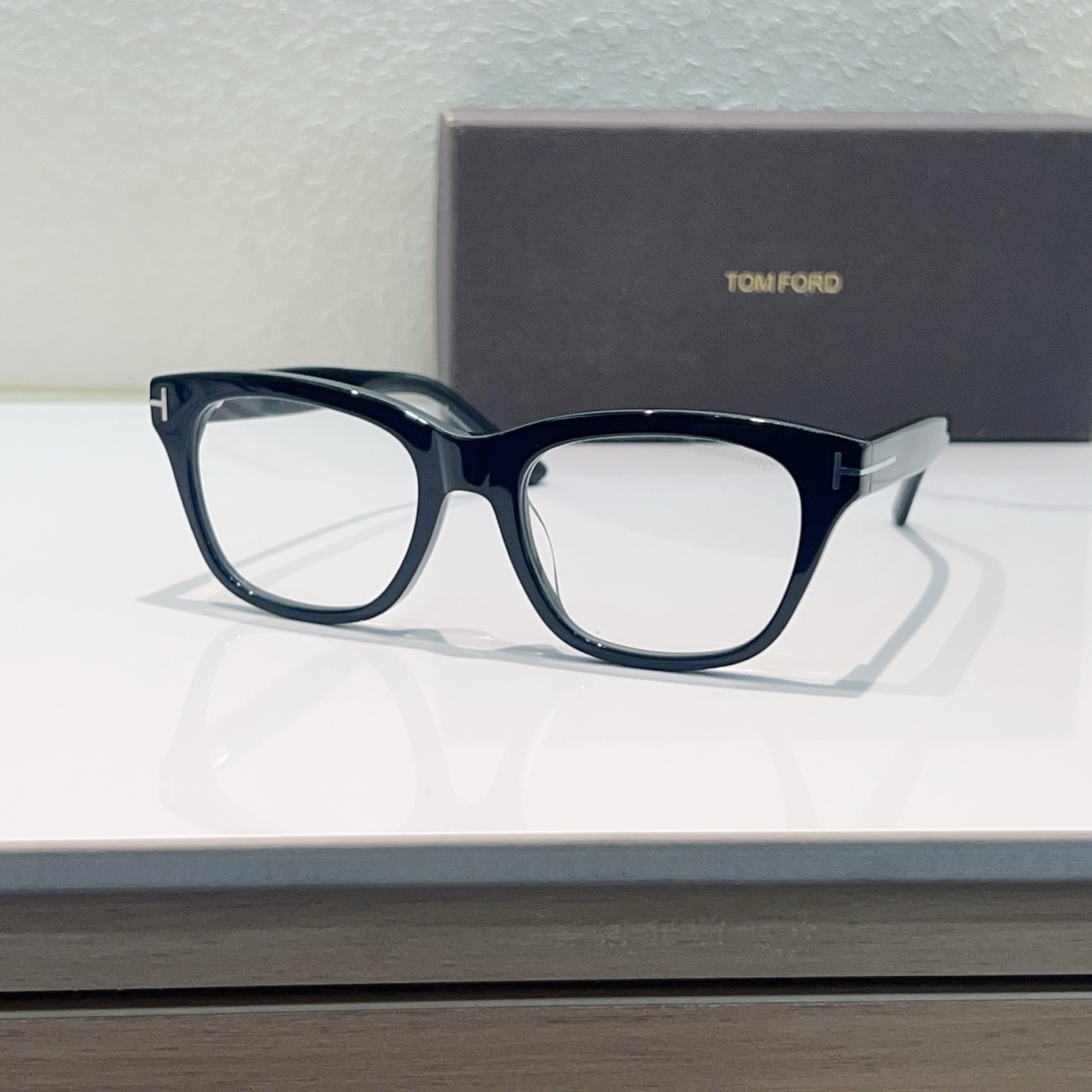 TOM FORD Eyewear Acetate Square Black Frame