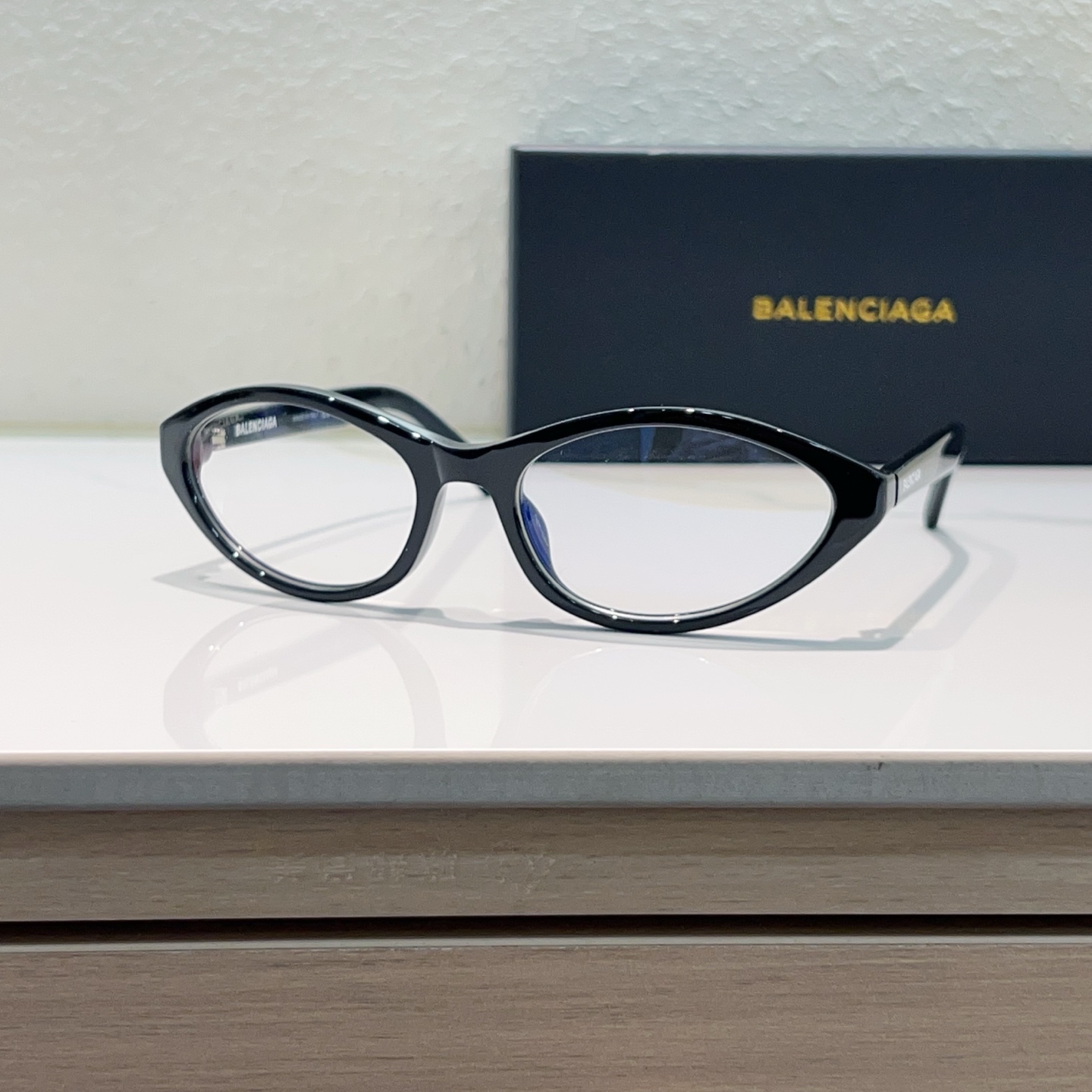 Balenciaga Eyewear Acetate Oval Black