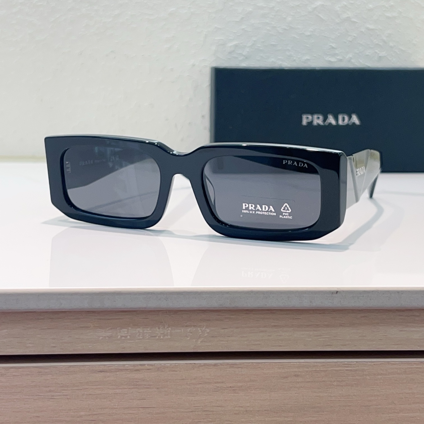 PRADA Sunglasses Acetate Rectangular
