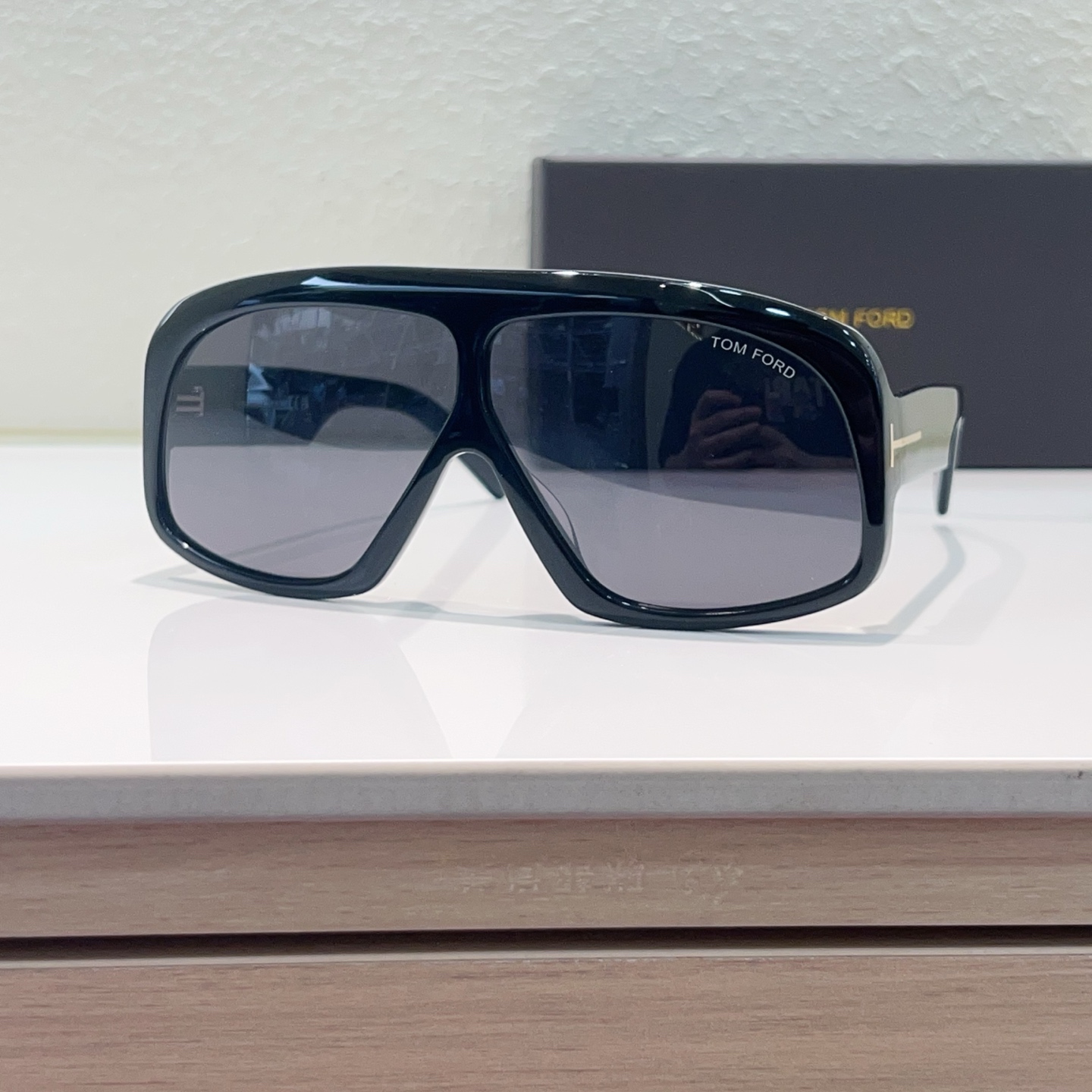 TOM FORD Sunglasses Acetate Black Rectangular