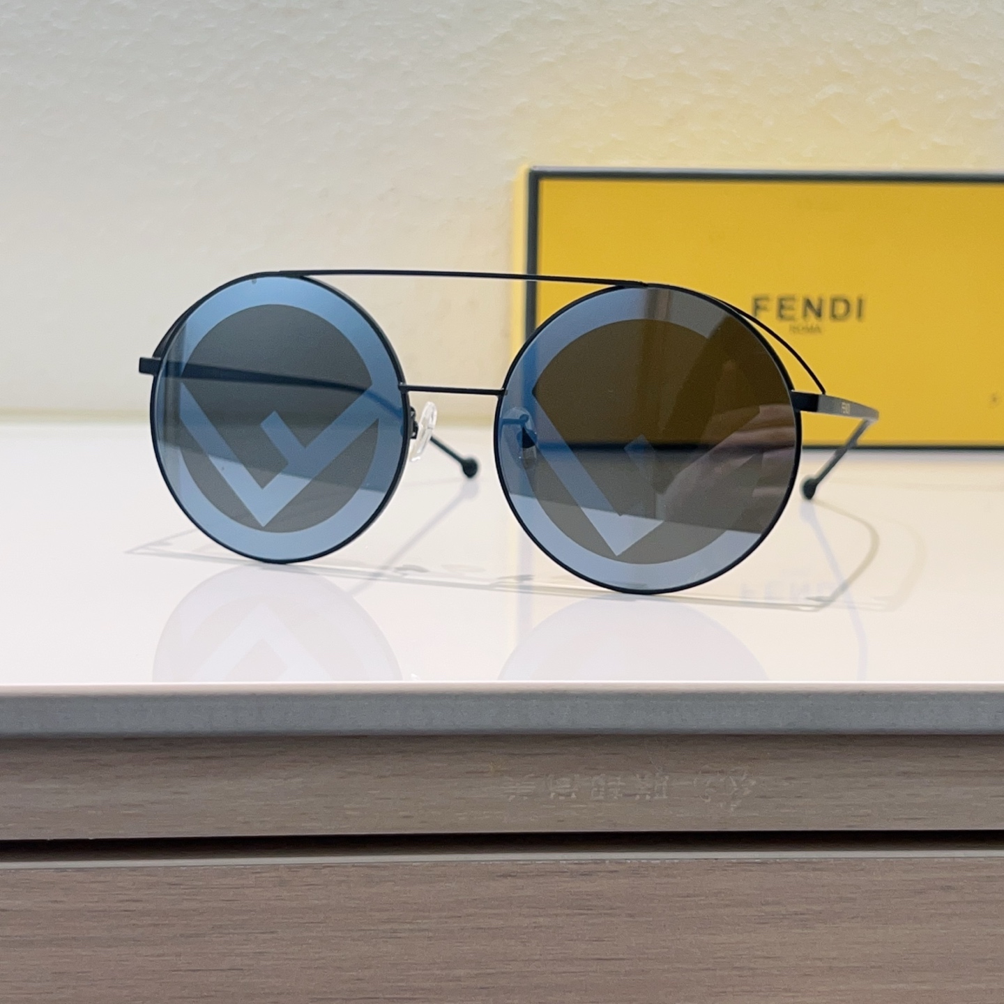 FENDI Sunglasses Metal Round Double Bridge