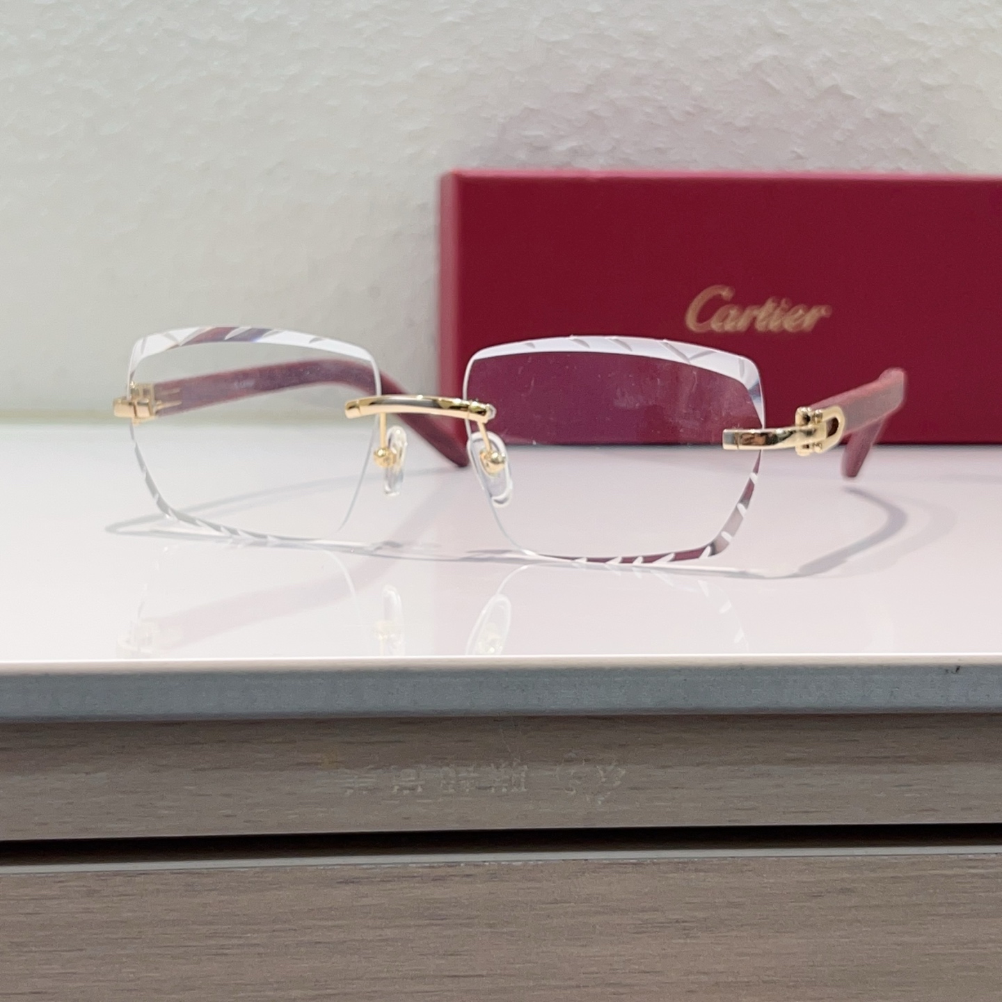 Cartier Sunglasses Rimless Metal Trimmed