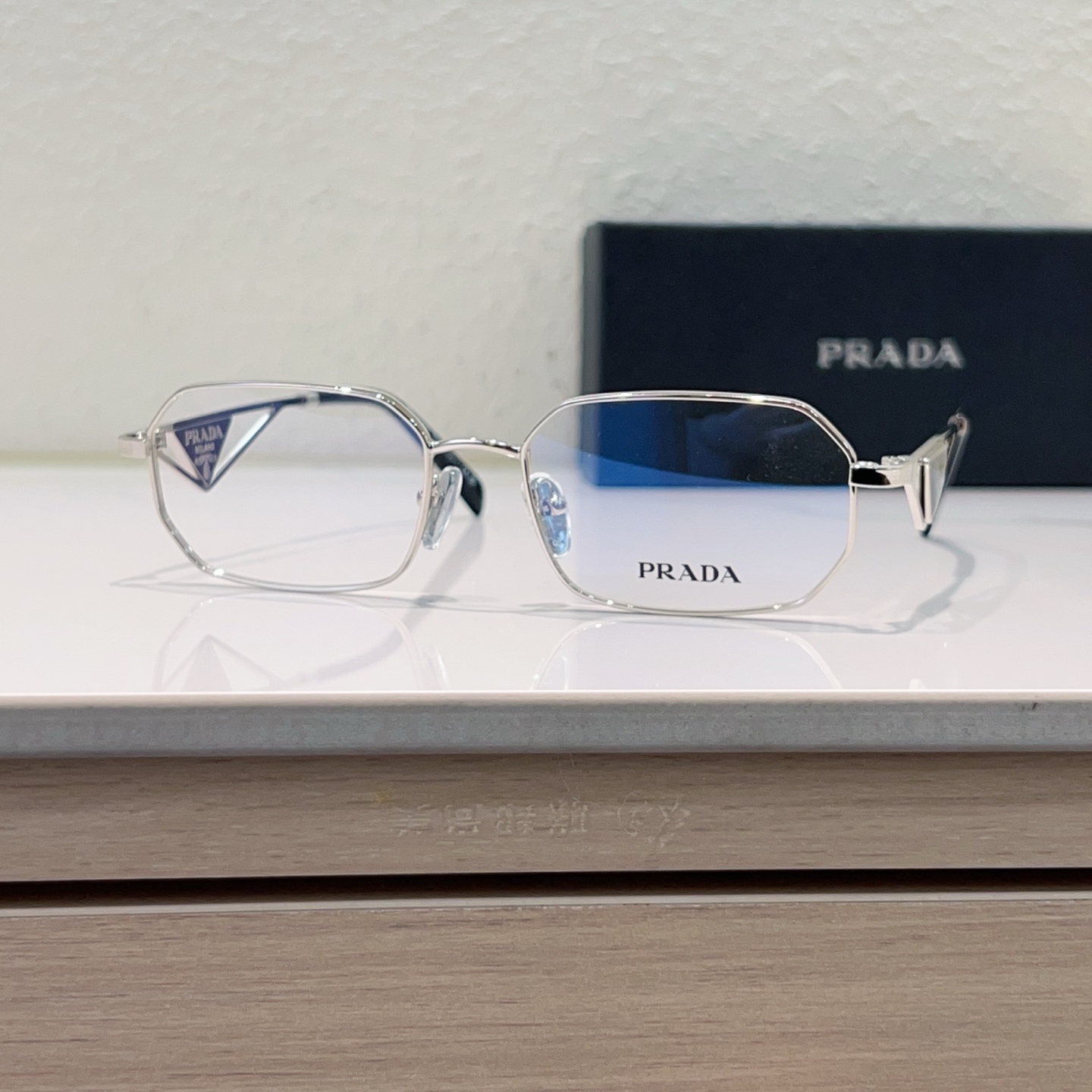 PRADA Optical Glasses Metal Polygon Full Rim