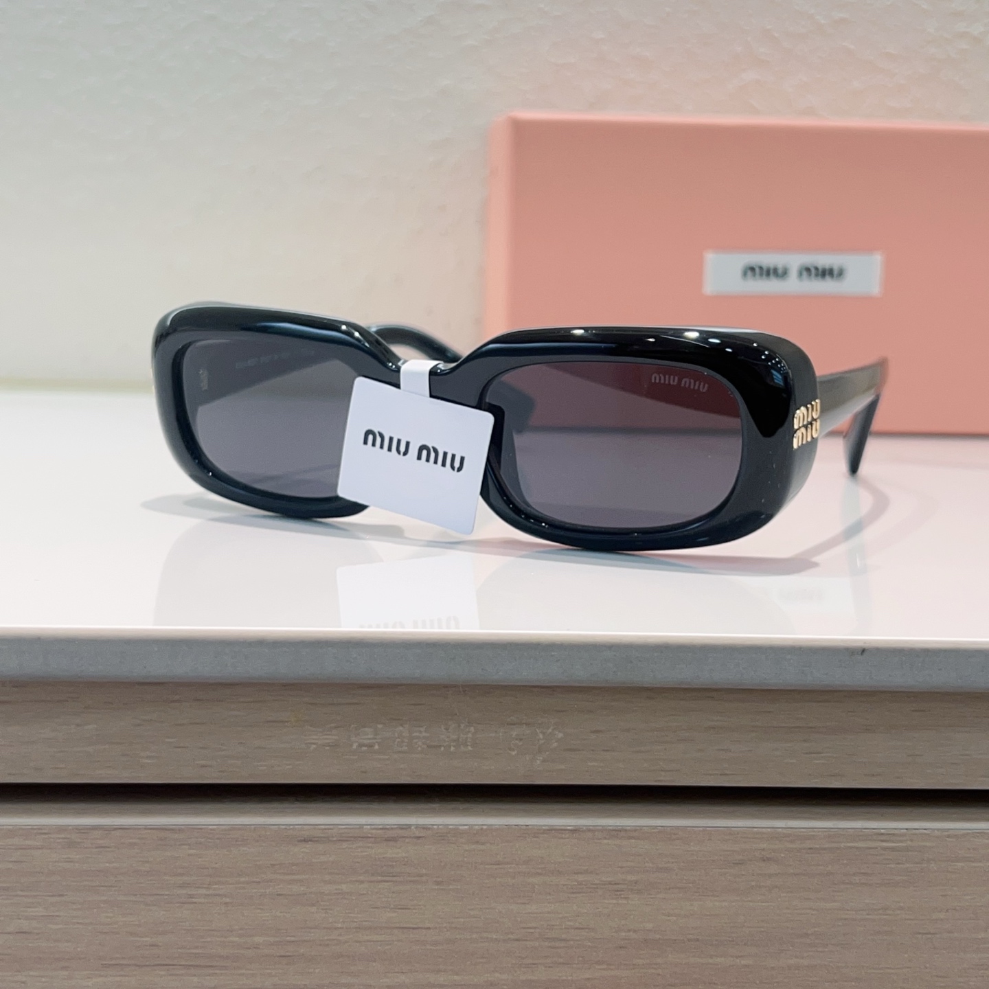 MIUMIU Sunglasses Acetate Black Narrow Frame