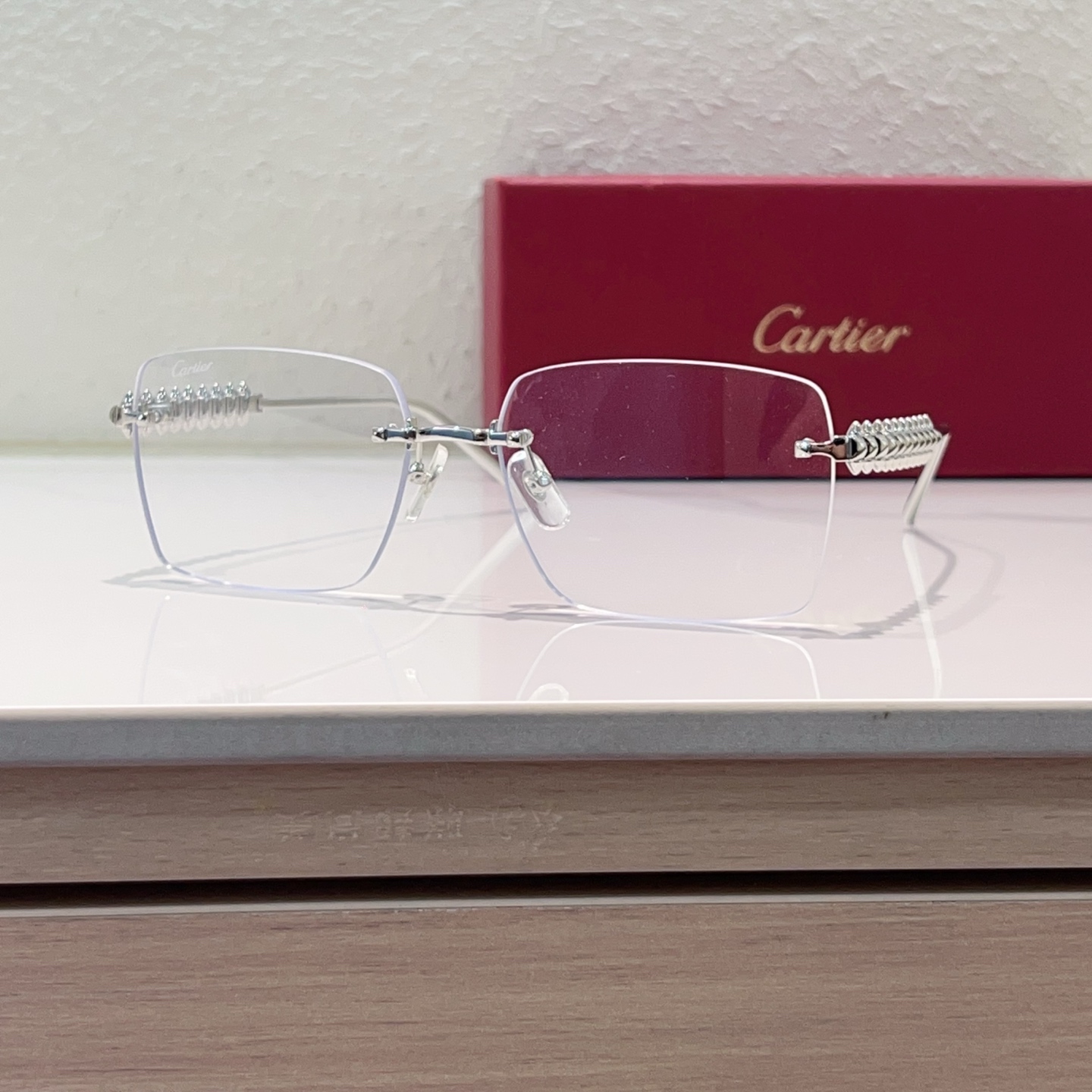 Cartier Rimless Metal Square Glasses