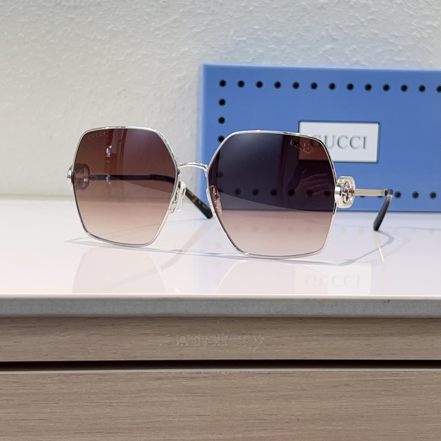GUCCI Sunglasses Metal Polygon Gradient