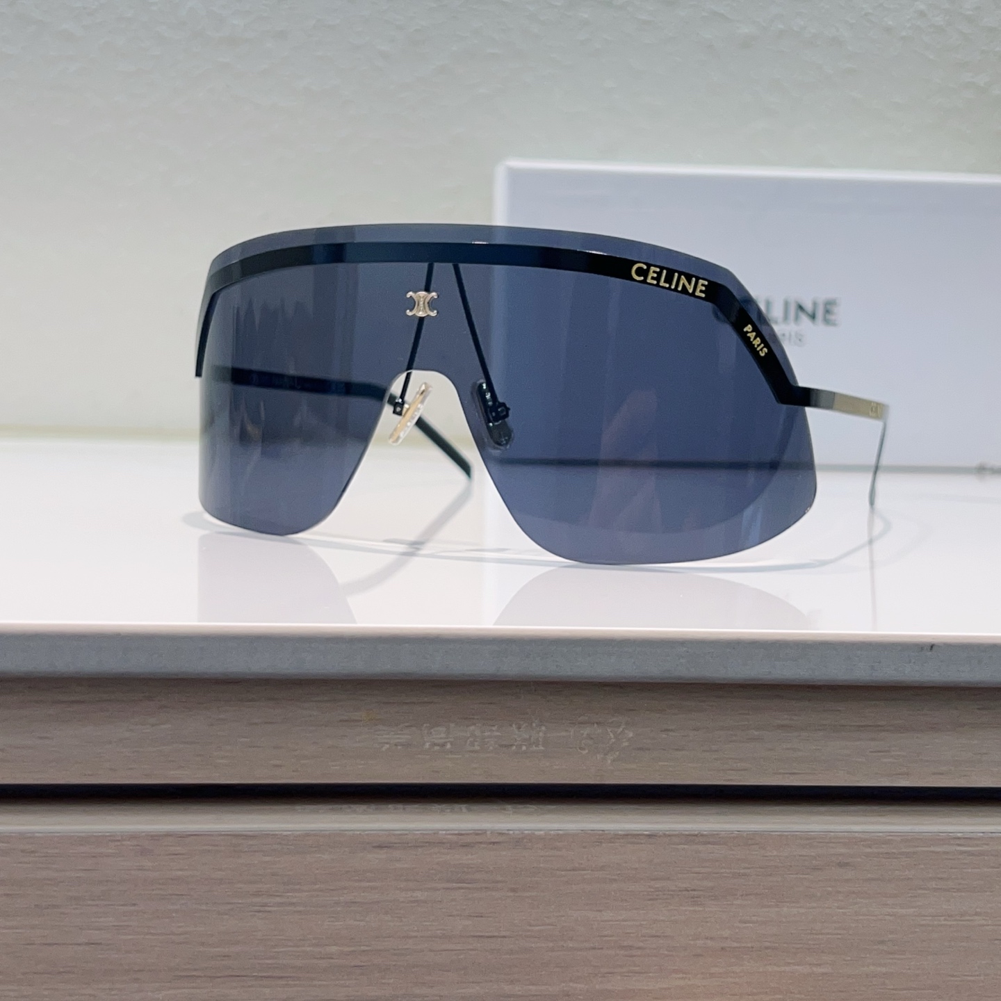 CELINE Sunglasses Metal Rimless One-Piece