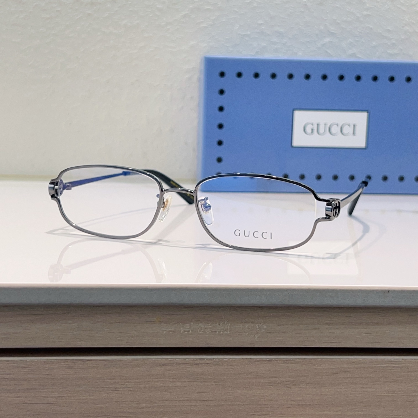 GUCCI Eyewear Metal Semi-Rimless Rectangular