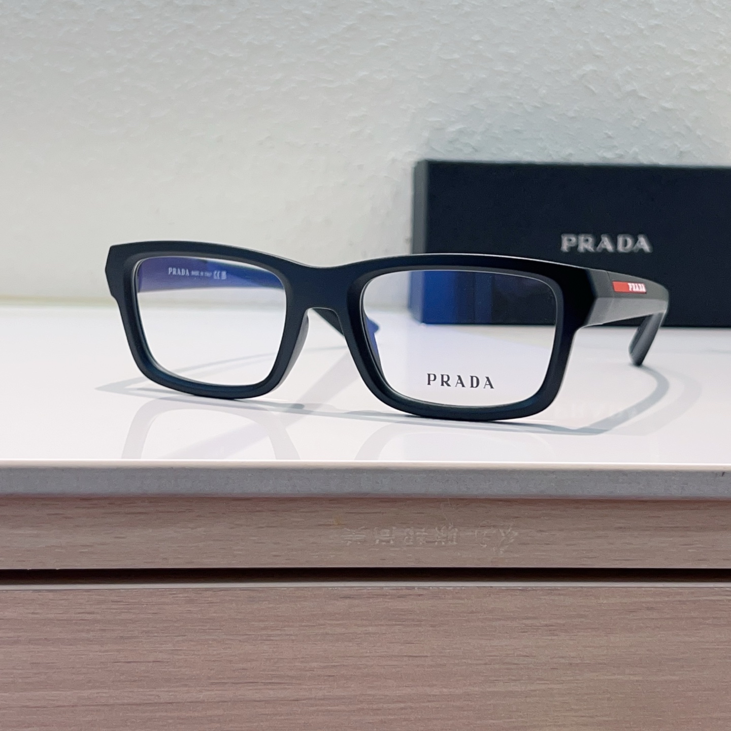 PRADA Optical Glasses Black Acetate Rectangular Full Rim SPS 10S