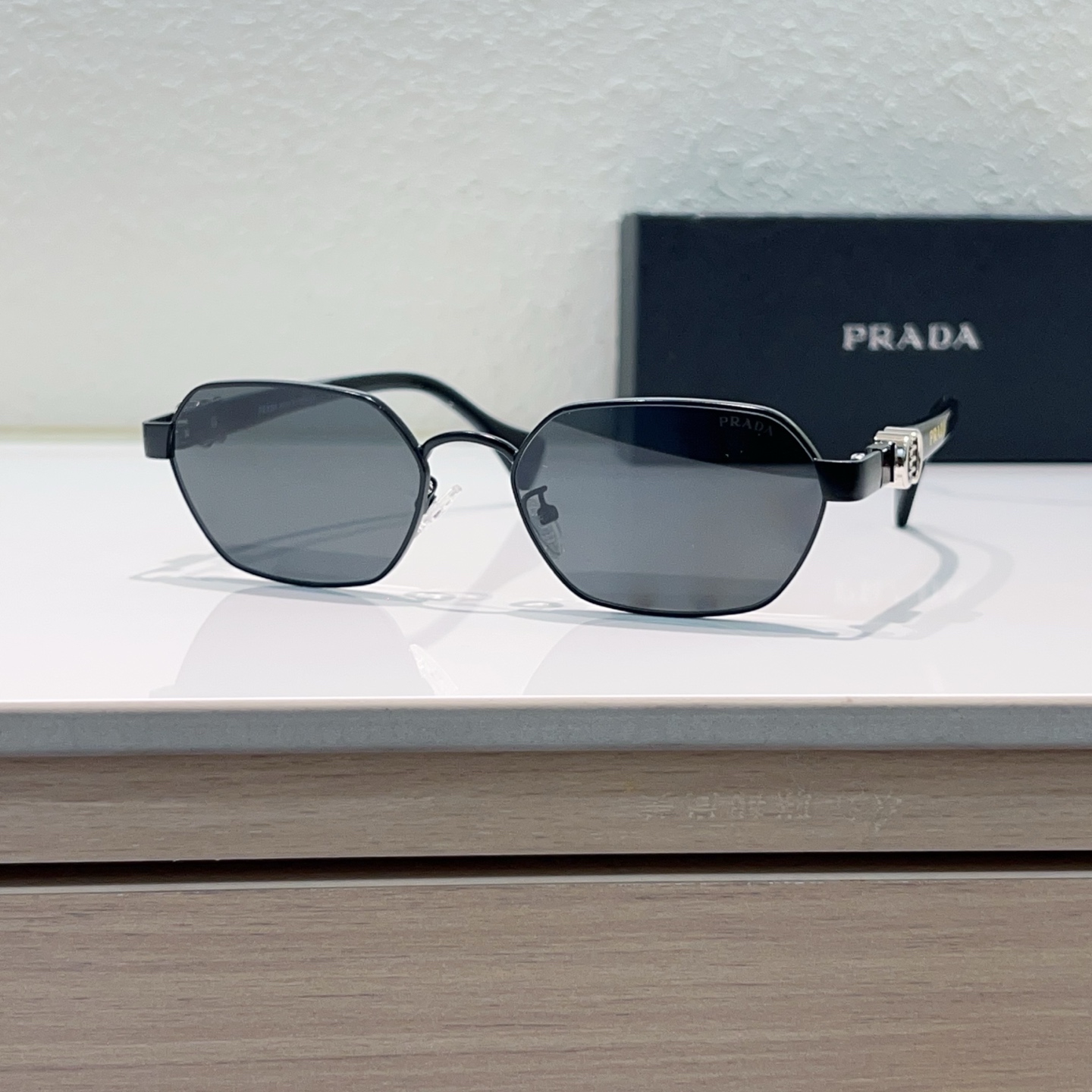 PRADA Sunglasses Metal Rectangular