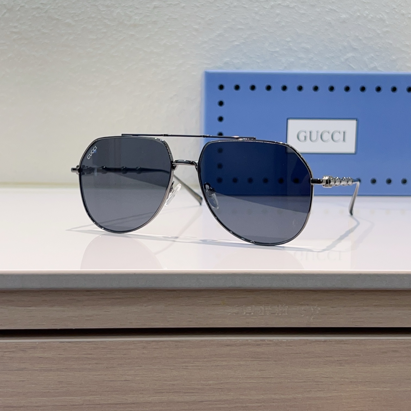GUCCI Sunglasses Metal Aviator
