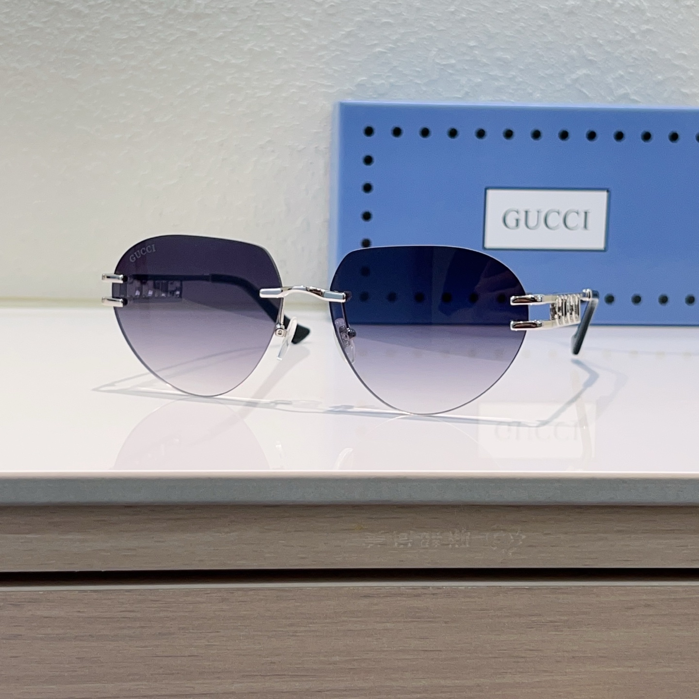 GUCCI Sunglasses Metal Rimless Gradient