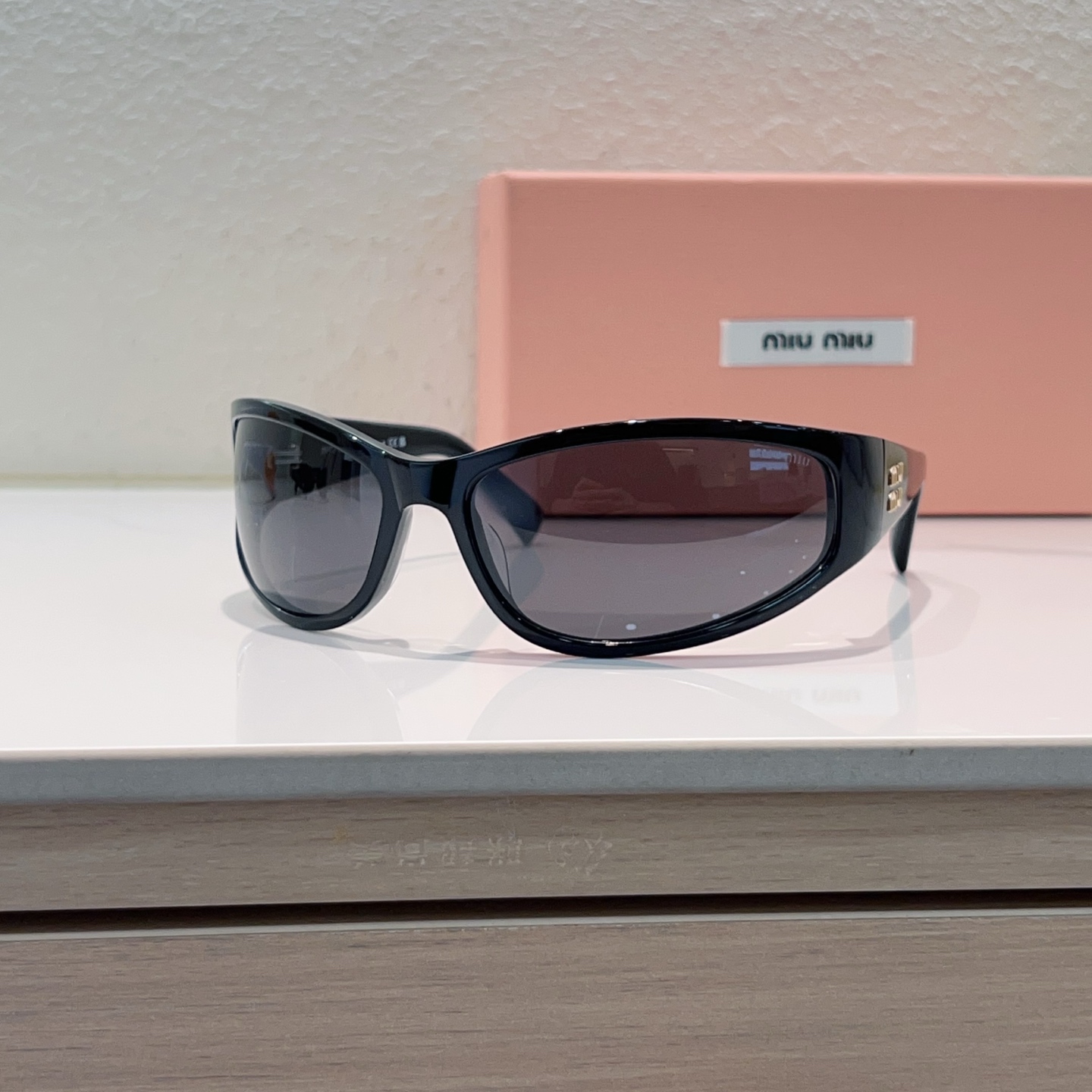 MIUMIU Sunglasses Acetate Black Narrow Frame