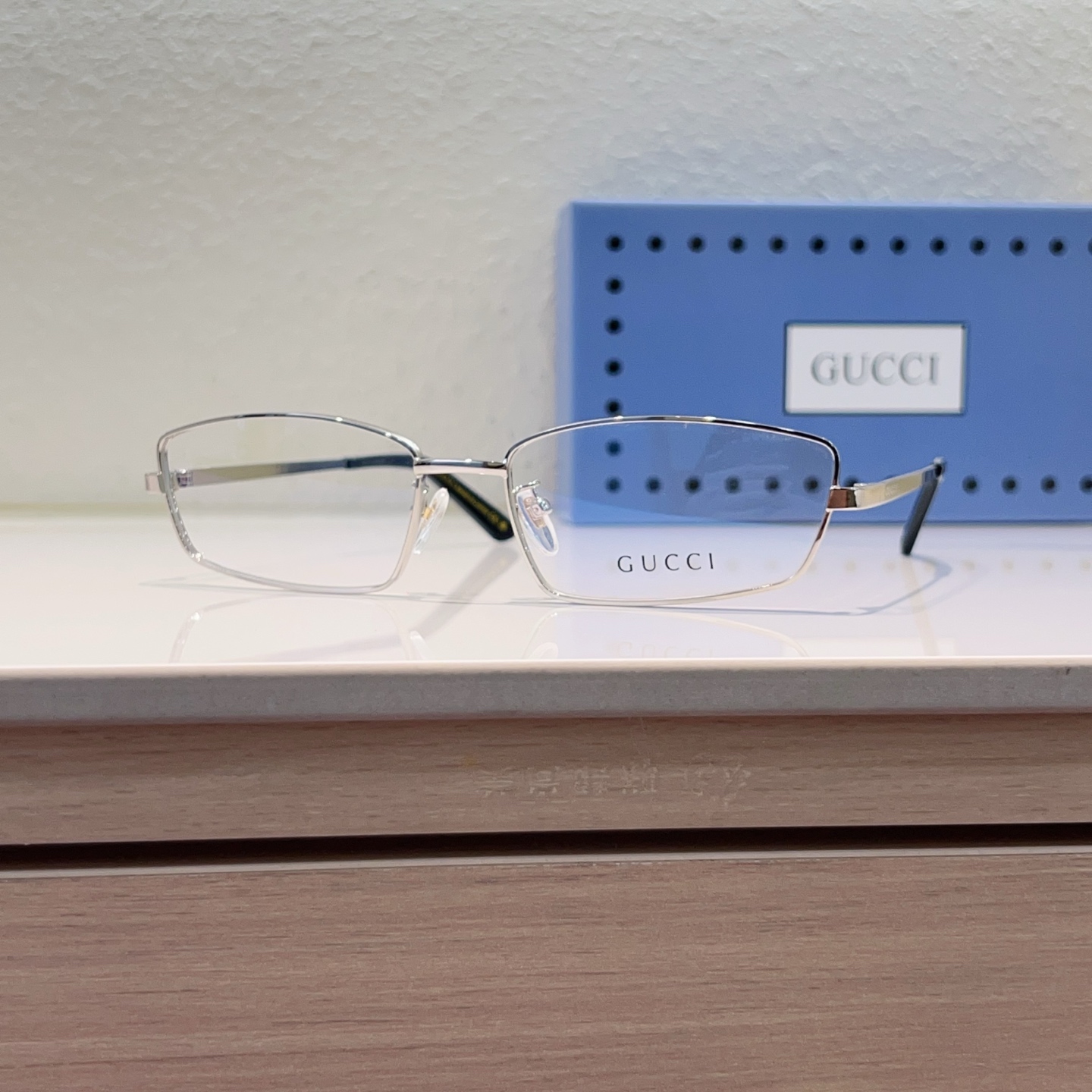 GUCCI Eyewear Metal Rectangular Semi-Rimless