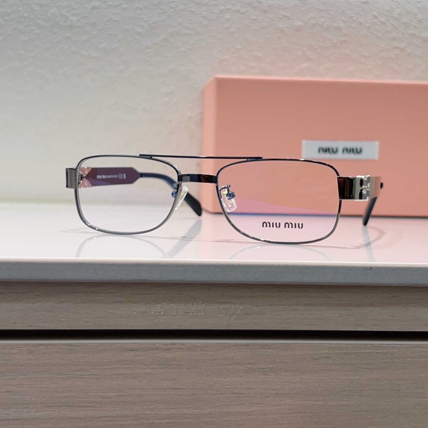 MIUMIU Optical Glasses Metal Rectangular Half-Rim